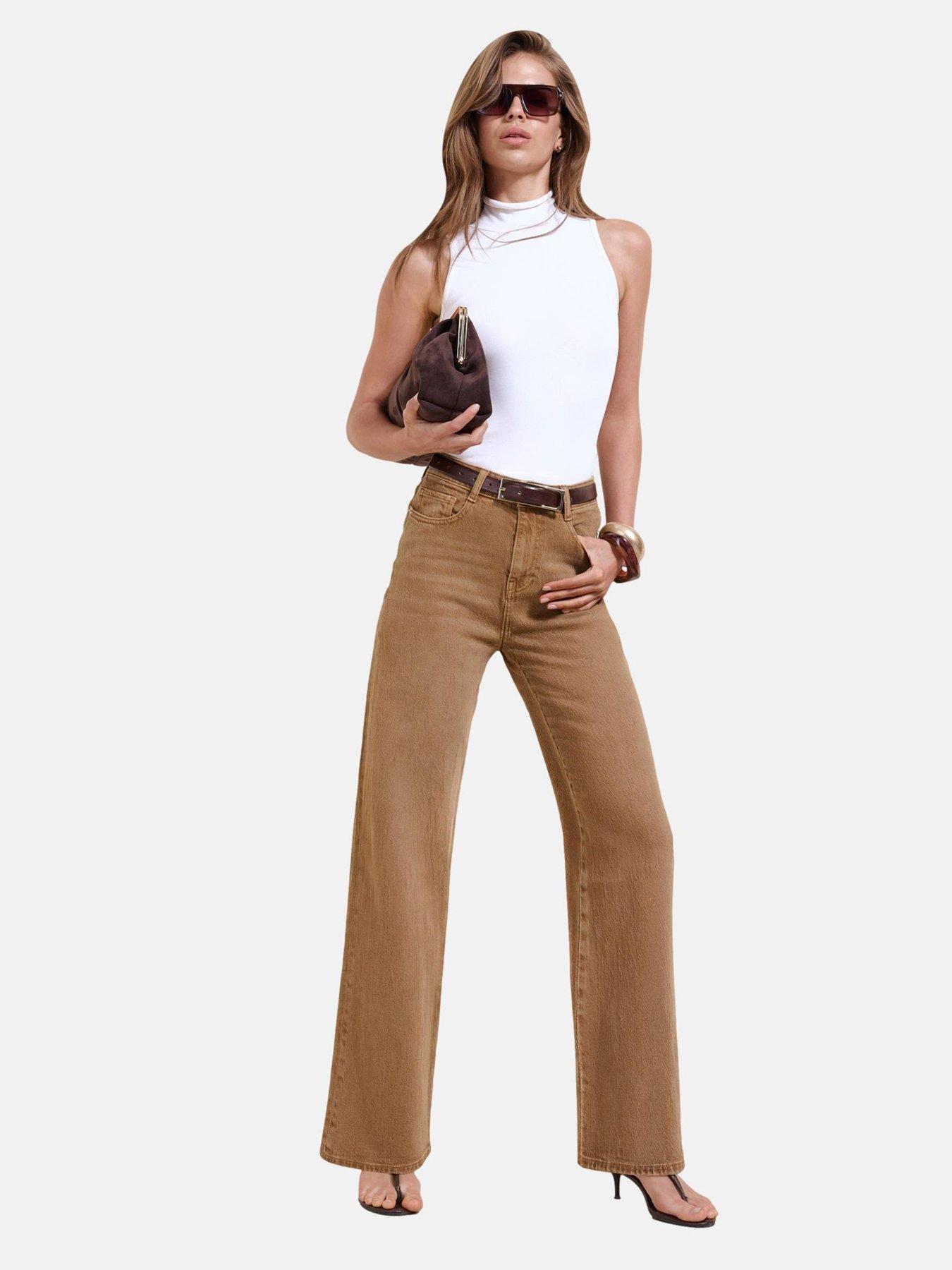Friends Like These Caramel Brown Everyday Wide Leg Jeans