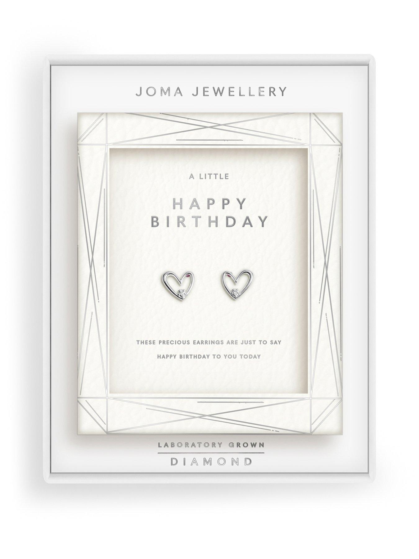 Image 1 of 6 of Joma Jewellery Laboratory Grown Diamond A Little Happy Birthday Stud Earrings - Silver Plated