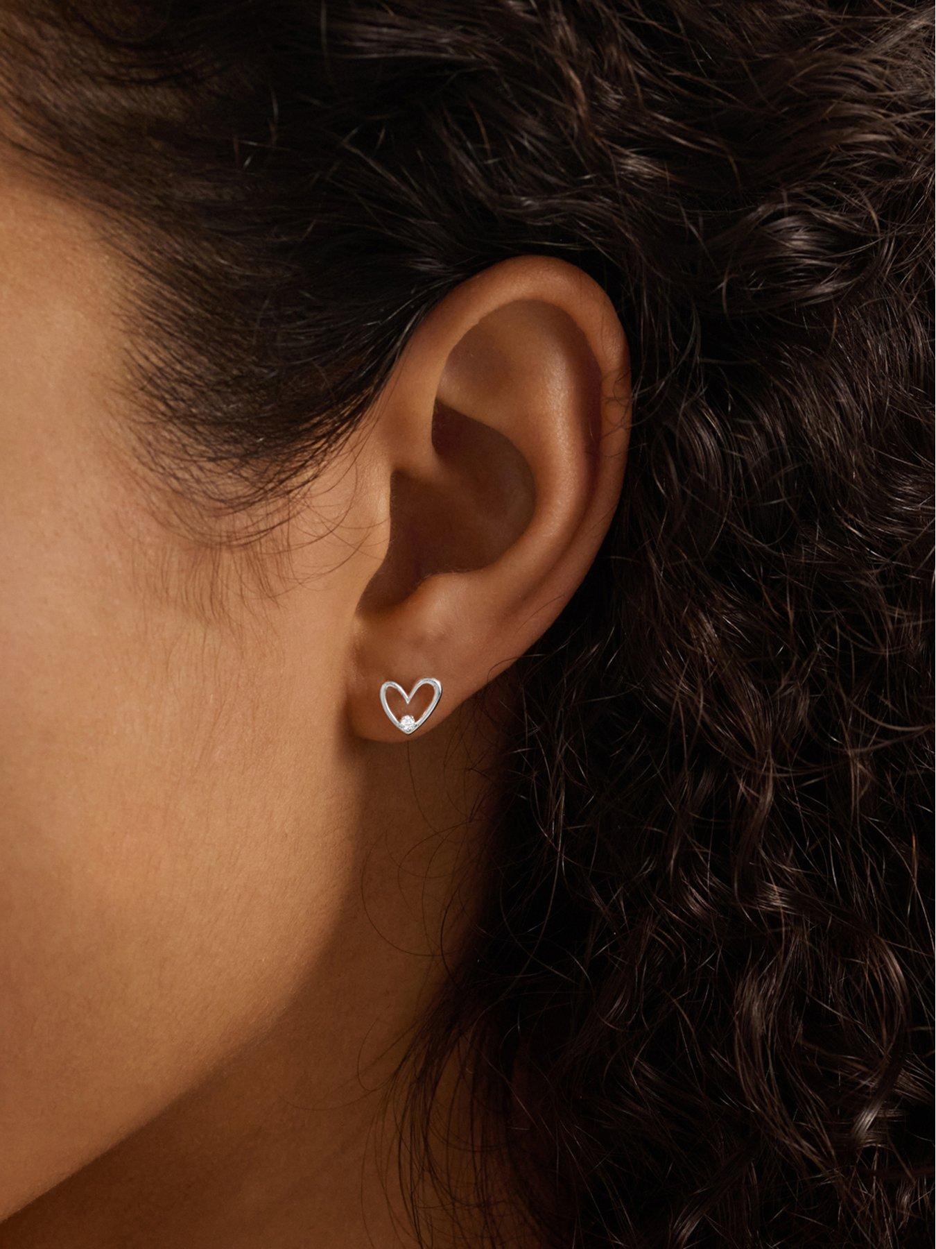 Image 2 of 6 of Joma Jewellery Laboratory Grown Diamond A Little Happy Birthday Stud Earrings - Silver Plated