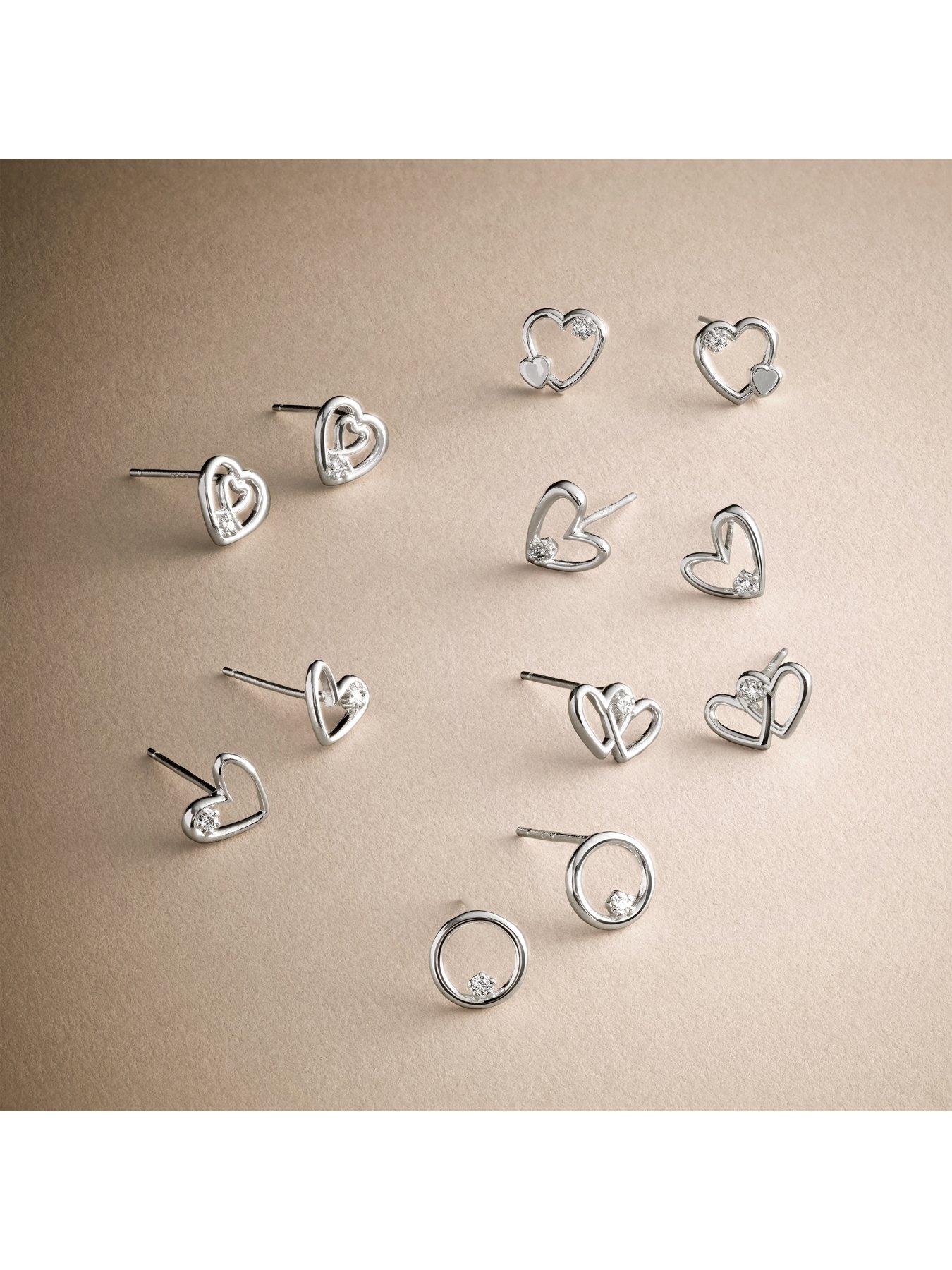 Image 5 of 6 of Joma Jewellery Laboratory Grown Diamond A Little Happy Birthday Stud Earrings - Silver Plated