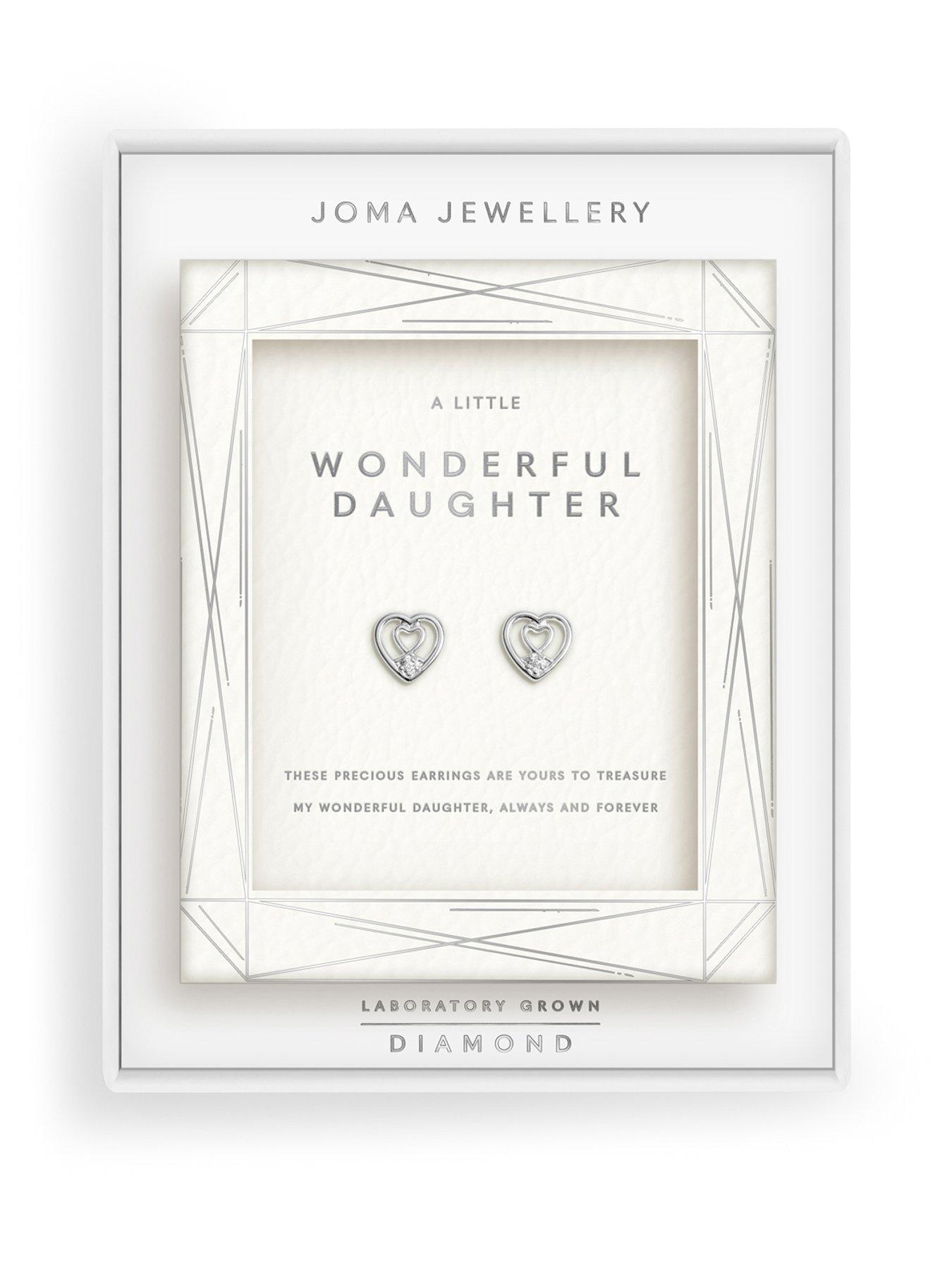 Image 1 of 6 of Joma Jewellery Laboratory Grown Diamond A Little Wonderful Daughter Stud Earrings - Silver Plated