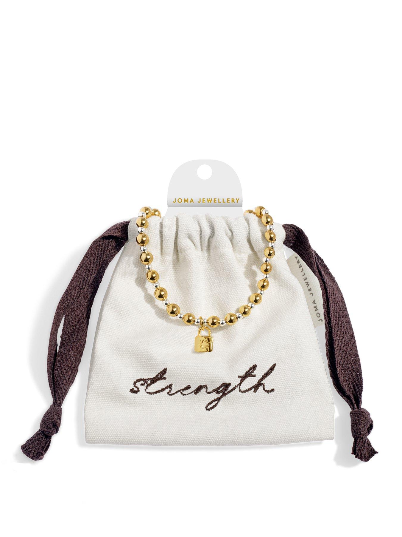 Image 1 of 6 of Joma Jewellery Words To Treasure Strength Bracelet - Silver &amp; Gold- plated