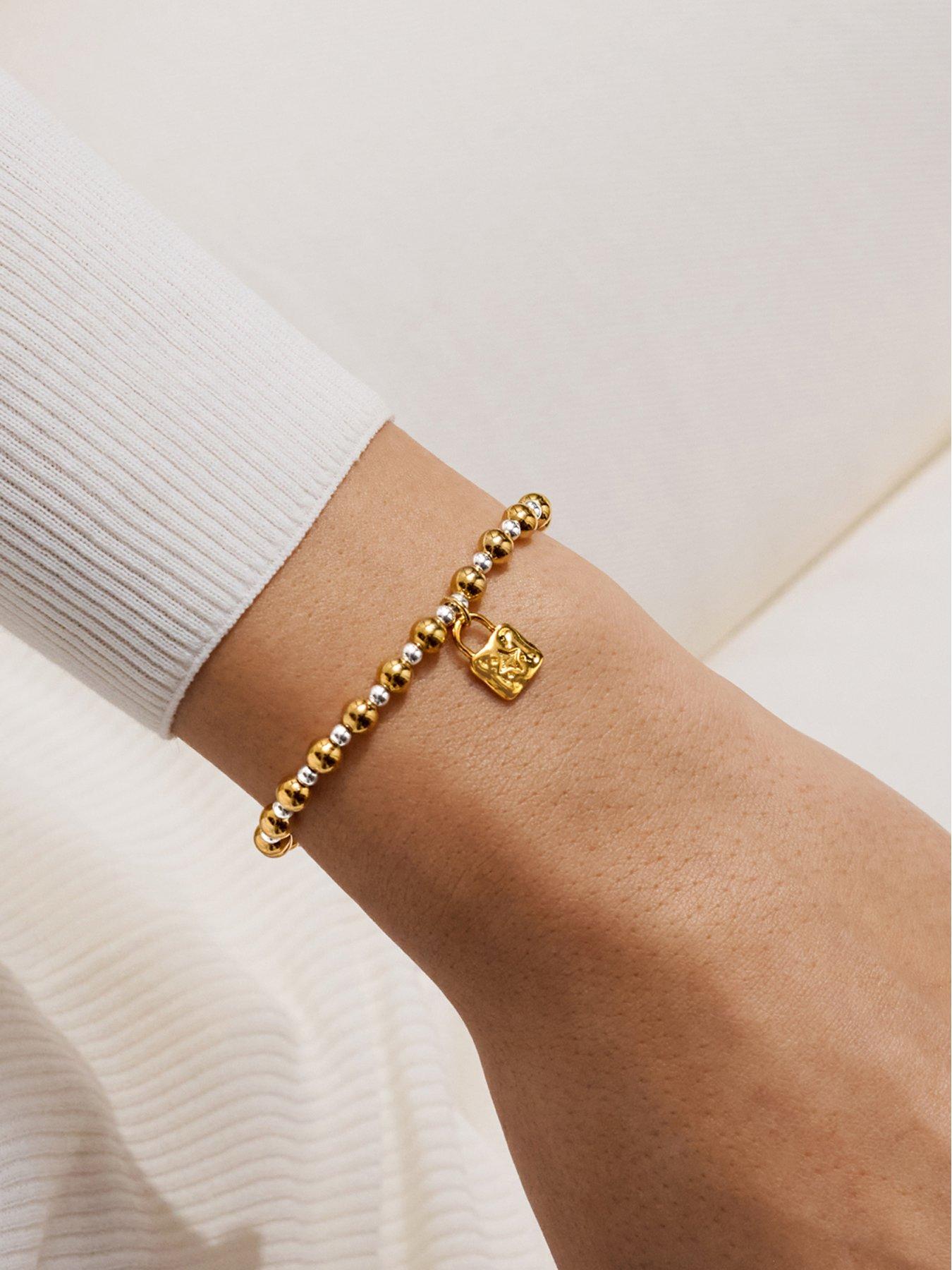 Image 2 of 6 of Joma Jewellery Words To Treasure Strength Bracelet - Silver &amp; Gold- plated