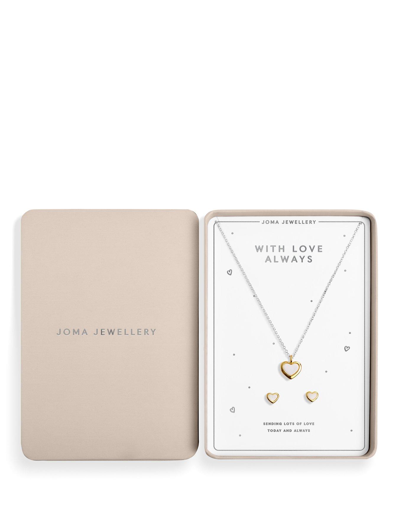 Joma Jewellery With Love Set With Love Always Necklace  &  Earrings -Silver  &  Gold-plating