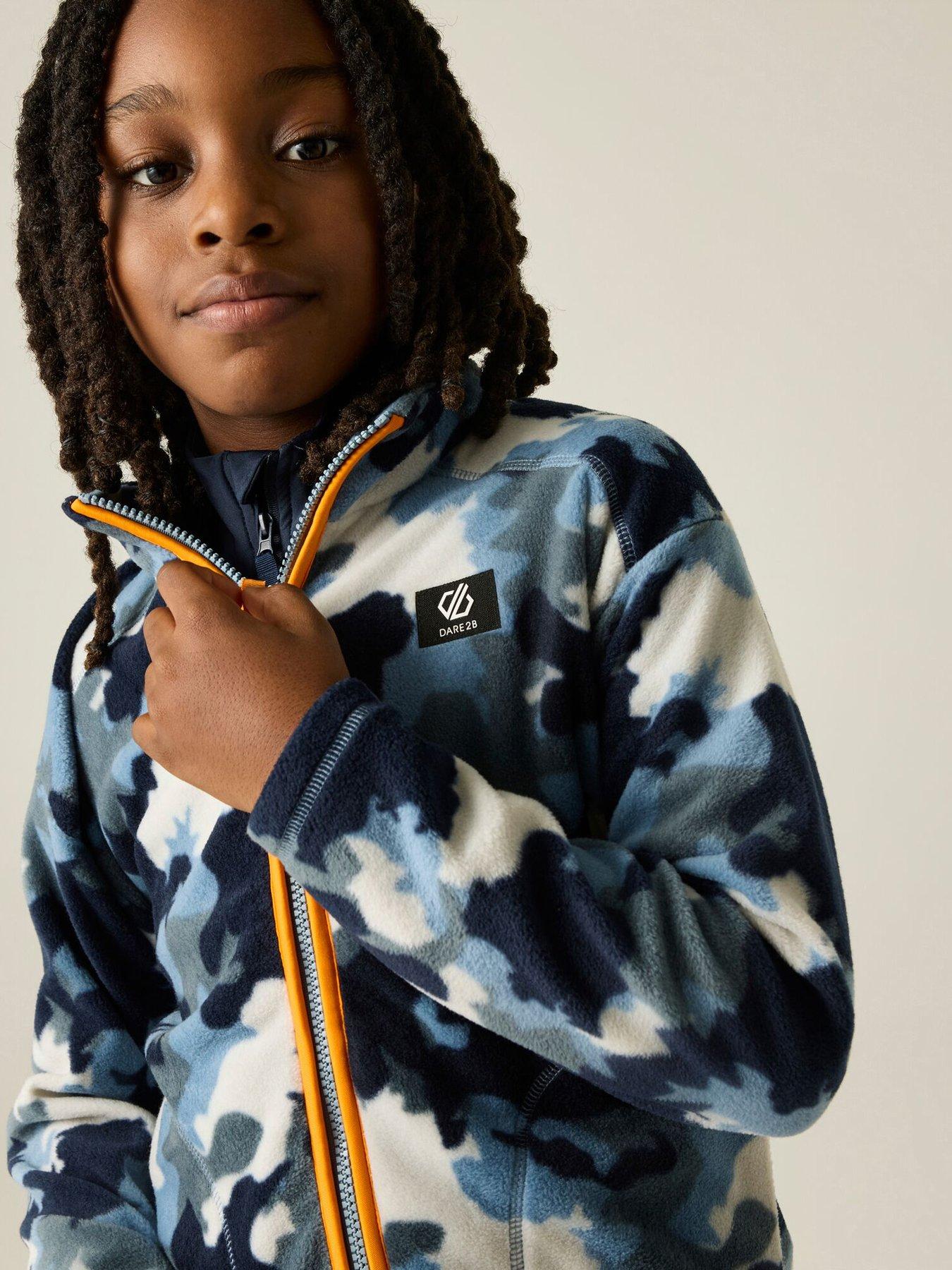 Image 1 of 7 of Dare 2b Kids Wing It Camo Full Zip Ski Fleece Jacket - Blue