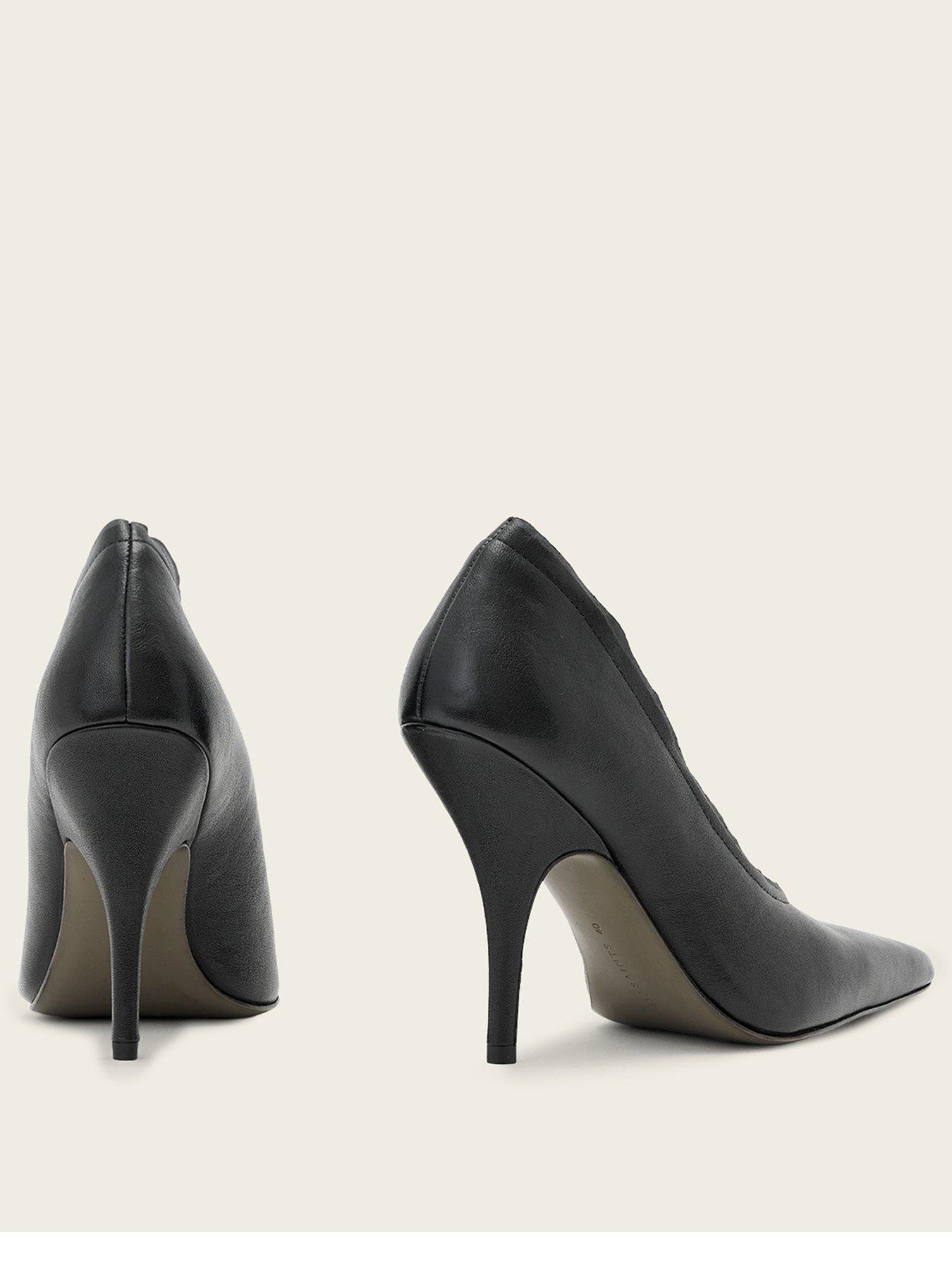 Image 3 of 7 of AllSaints Womens Vera Pointed Toe Stiletto Court Shoes - Black