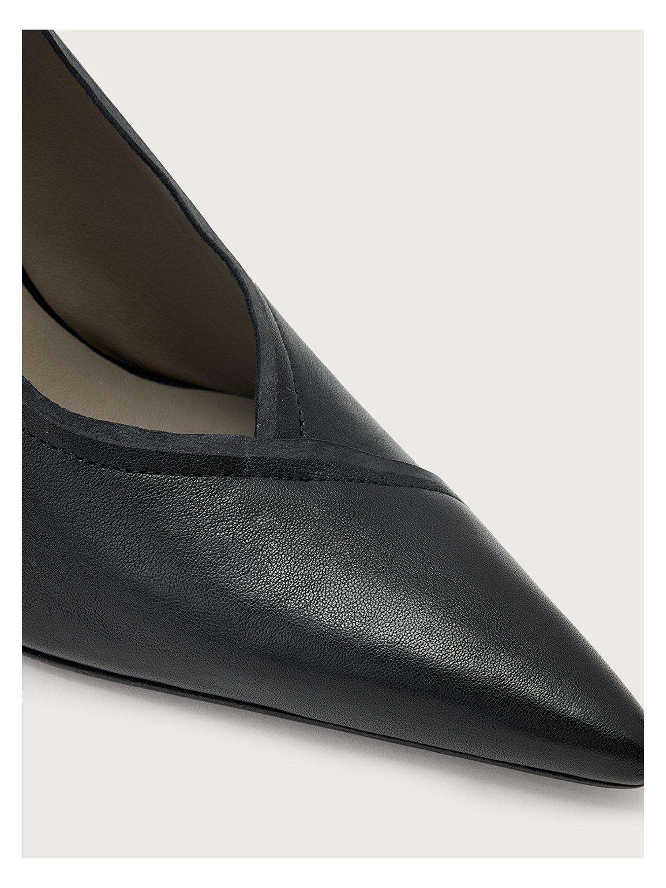 Image 5 of 7 of AllSaints Womens Vera Pointed Toe Stiletto Court Shoes - Black