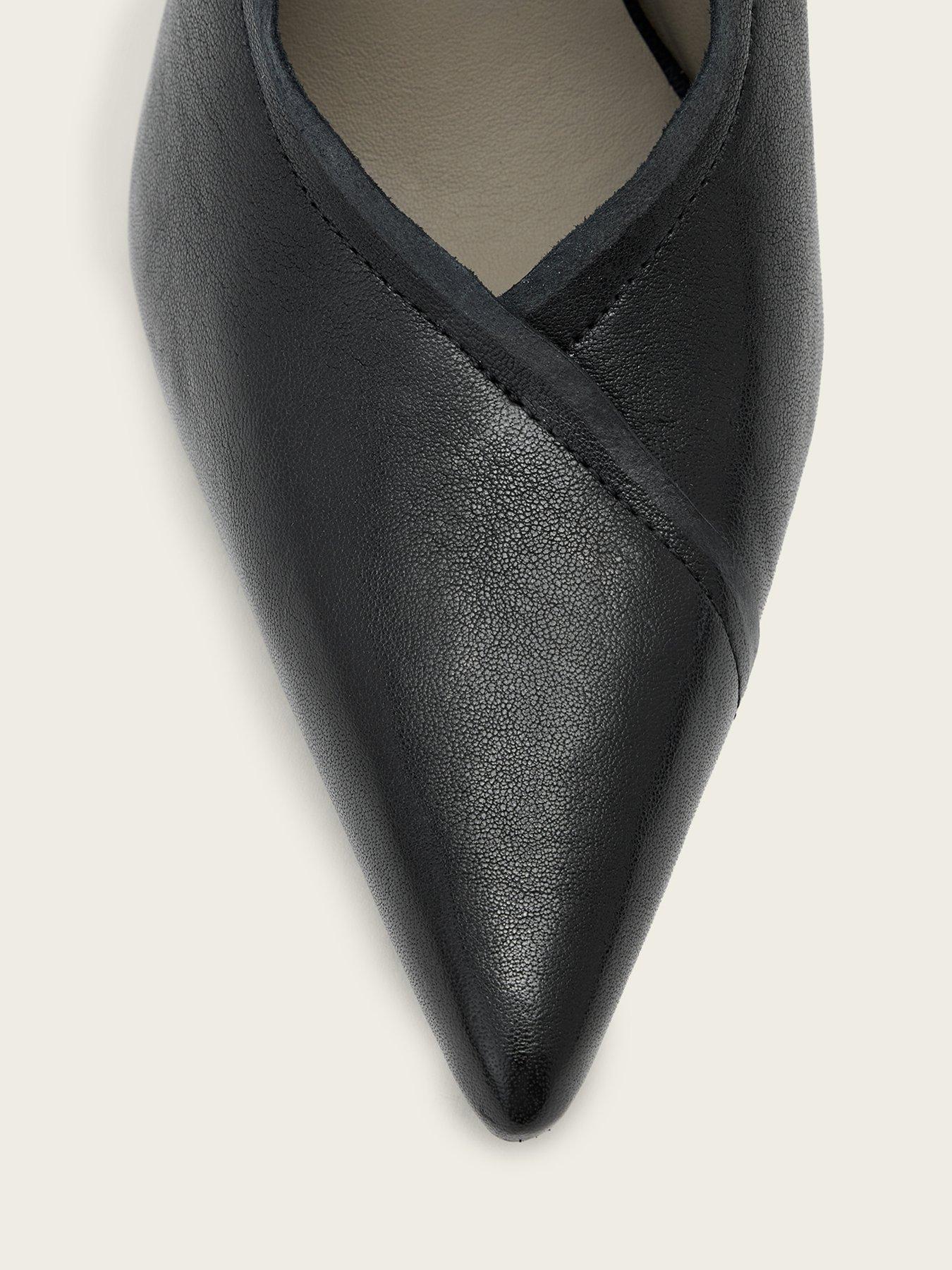 Image 6 of 7 of AllSaints Womens Vera Pointed Toe Stiletto Court Shoes - Black