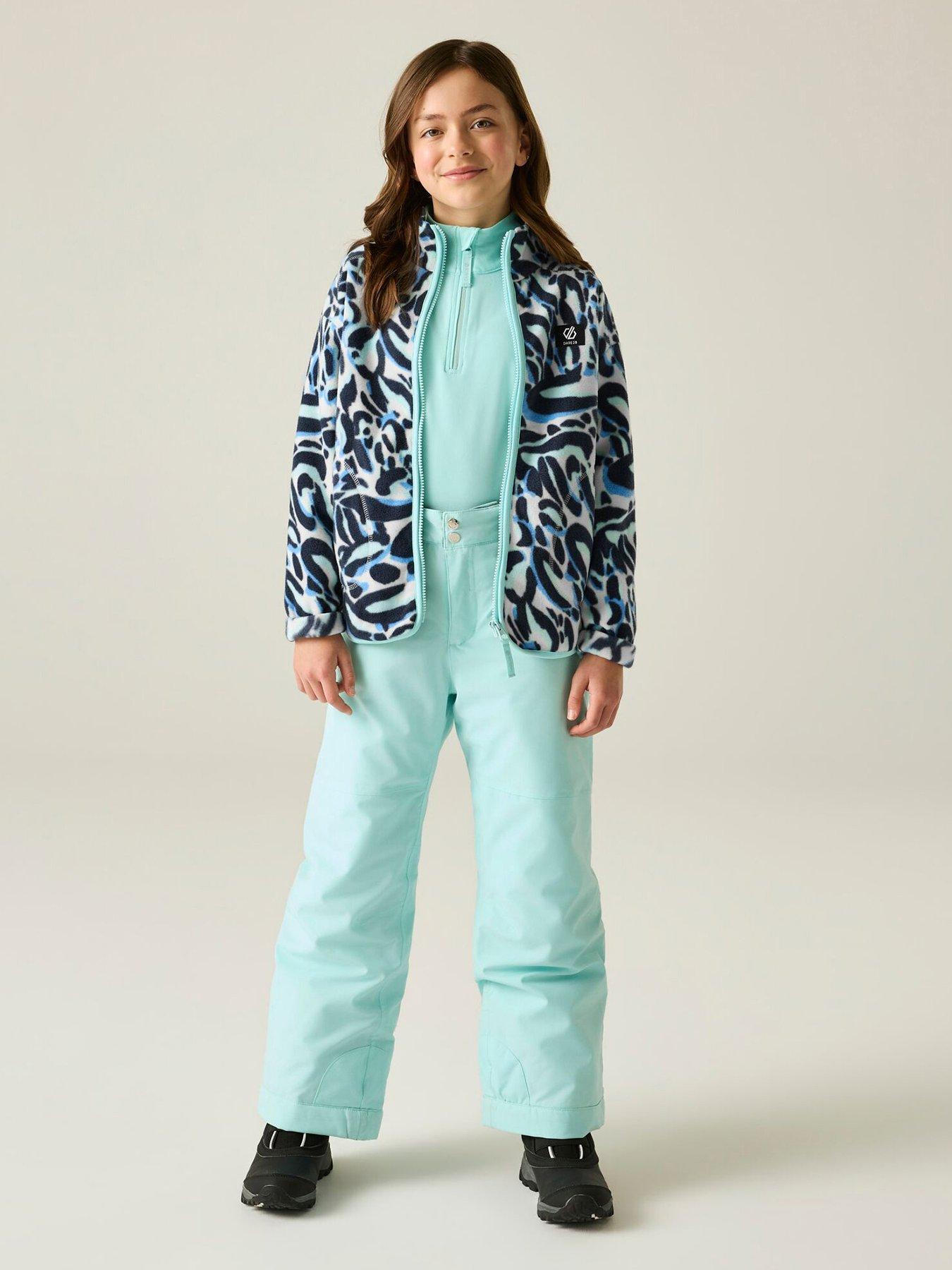 Image 3 of 7 of Dare 2b Girls Wing It Animal Print Full Zip Ski Fleece - Blue