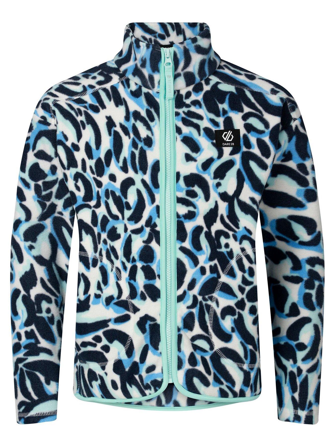Image 7 of 7 of Dare 2b Girls Wing It Animal Print Full Zip Ski Fleece - Blue