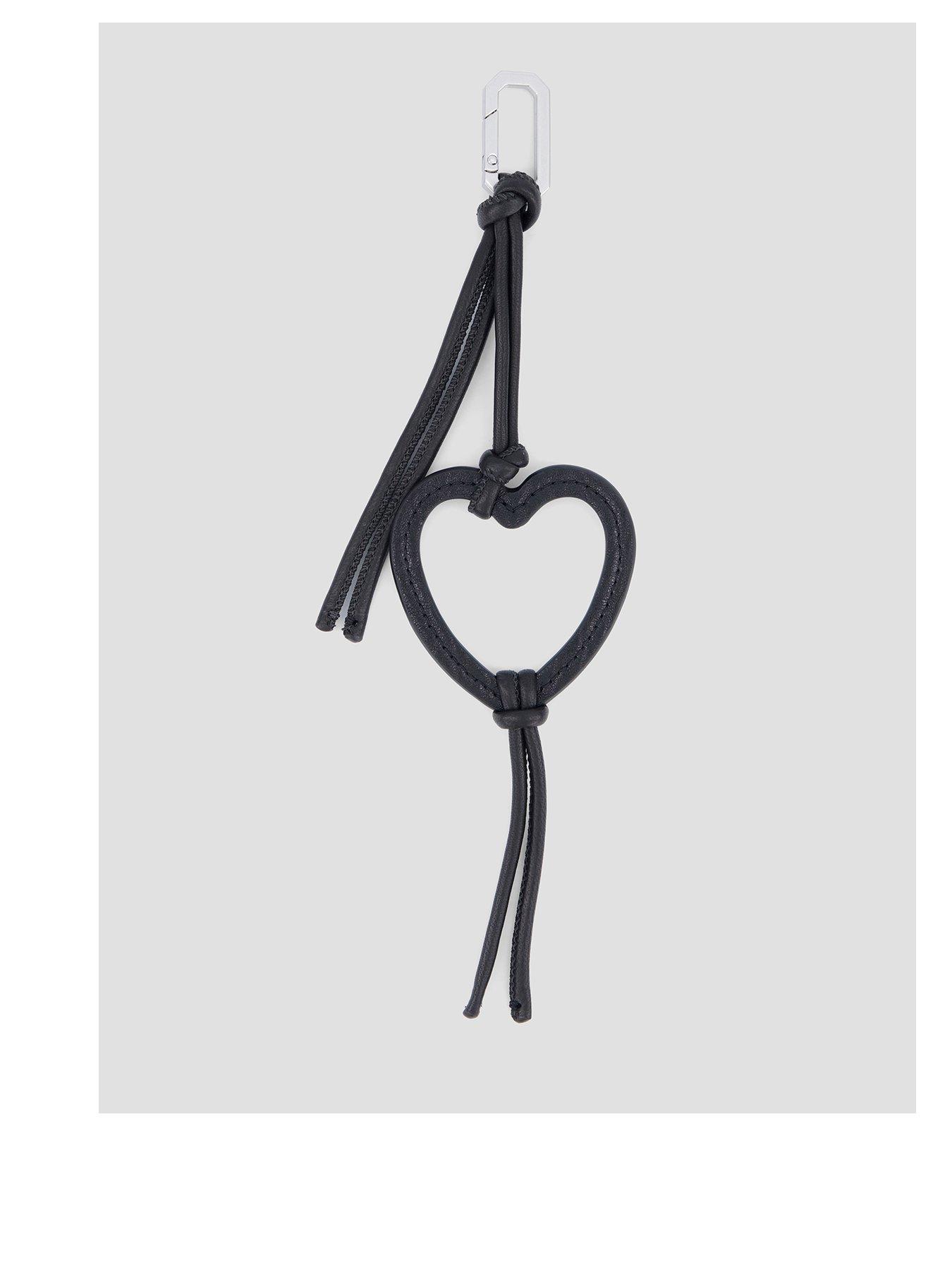 AllSaints Heart Lthr Bag Charm