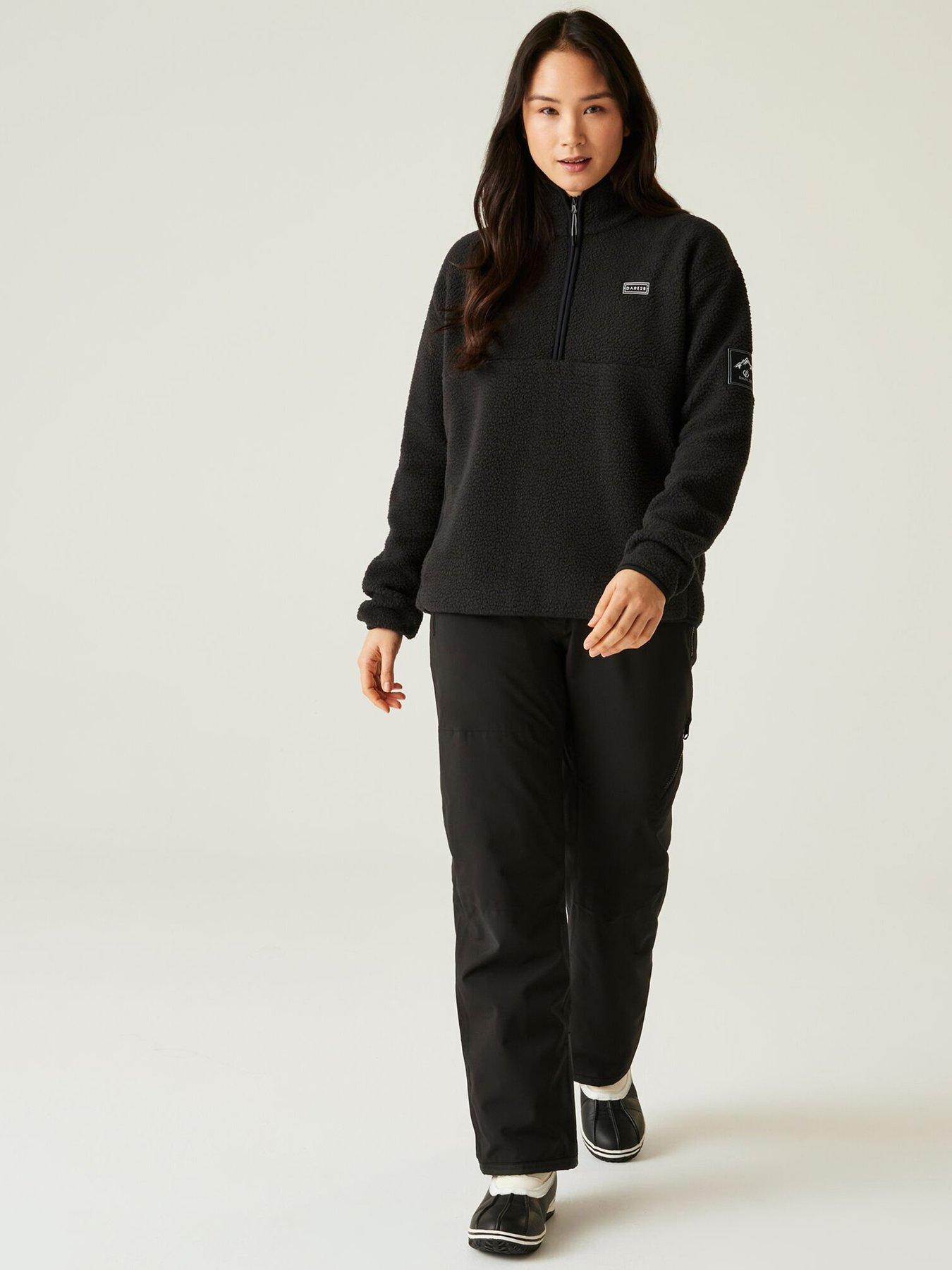 Image 3 of 7 of Dare 2b Womens Slide Out Half Zip Borg Fleece Top - Black