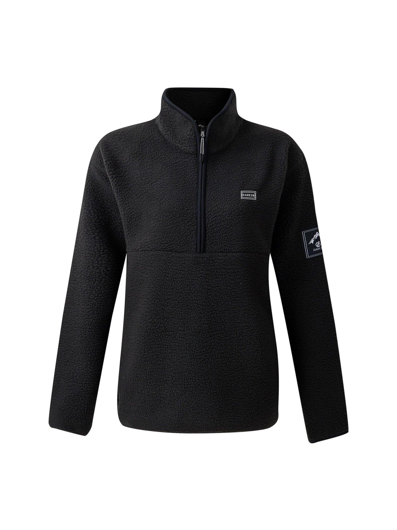 Image 7 of 7 of Dare 2b Womens Slide Out Half Zip Borg Fleece Top - Black