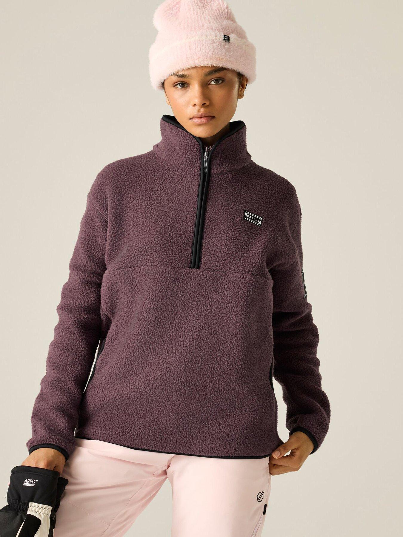 Image 1 of 6 of Dare 2b Womens Slide Out Half Zip Funnel Neck Ski Fleece - Purple