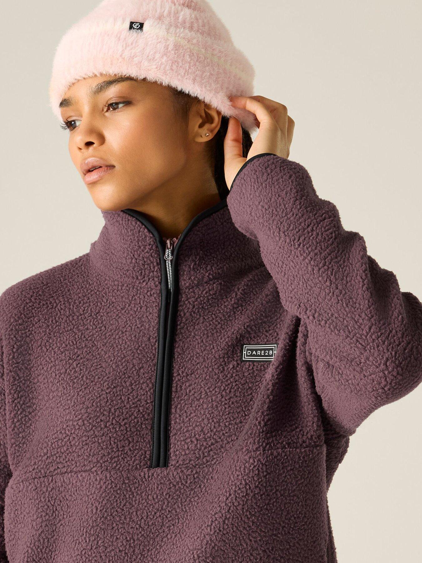 Image 3 of 6 of Dare 2b Womens Slide Out Half Zip Funnel Neck Ski Fleece - Purple