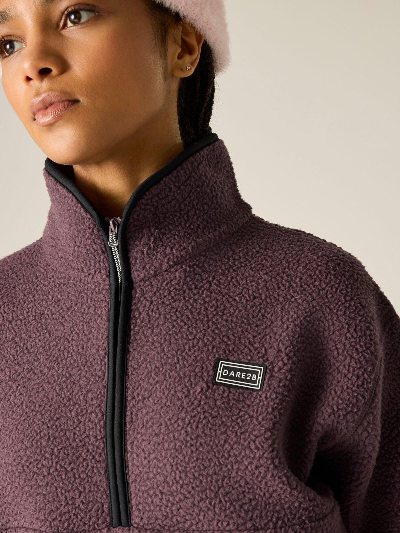 Image 5 of 6 of Dare 2b Womens Slide Out Half Zip Funnel Neck Ski Fleece - Purple