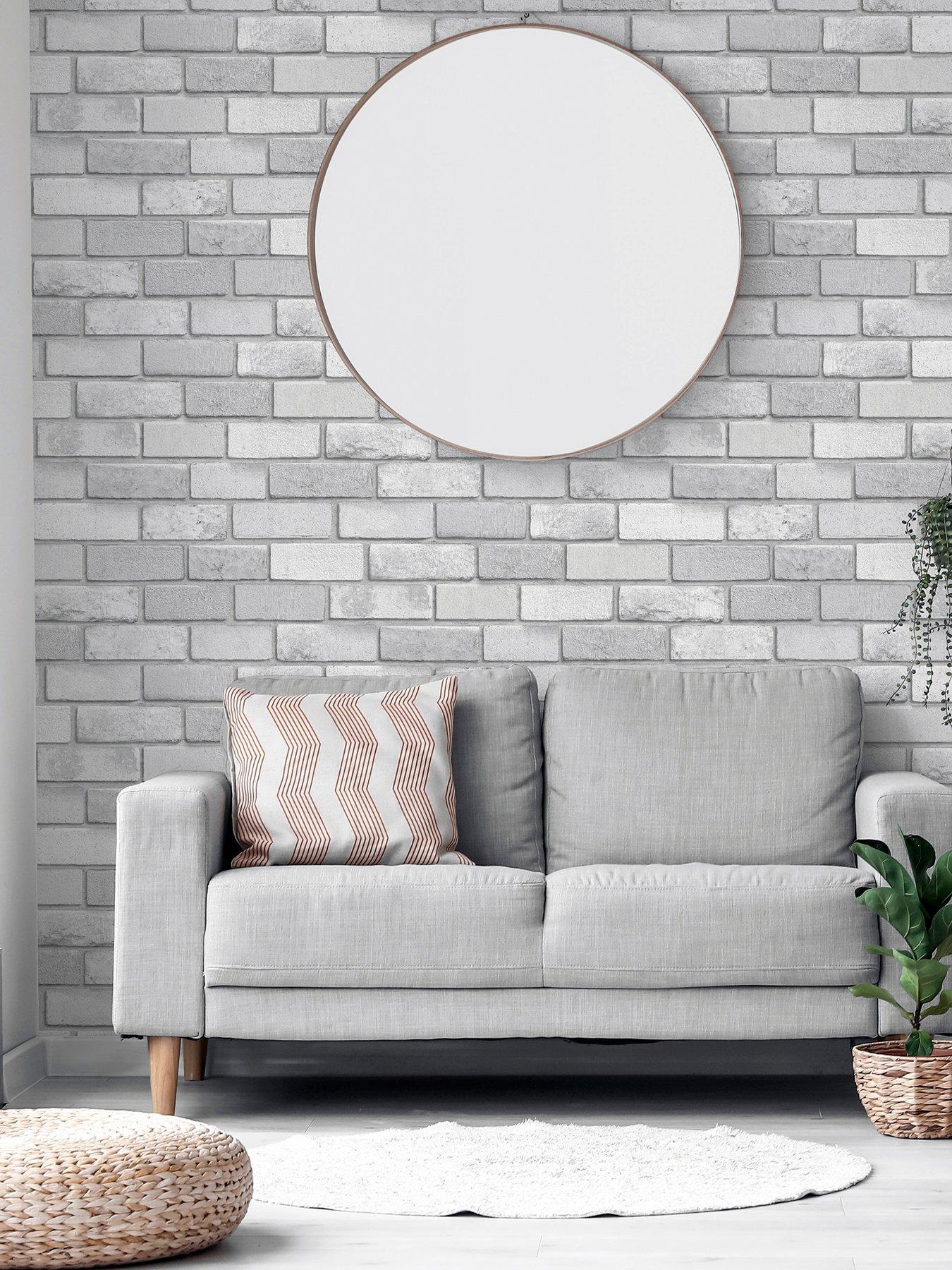 Image 5 of 7 of ARTHOUSE Diamond Silver Brick Wallpaper