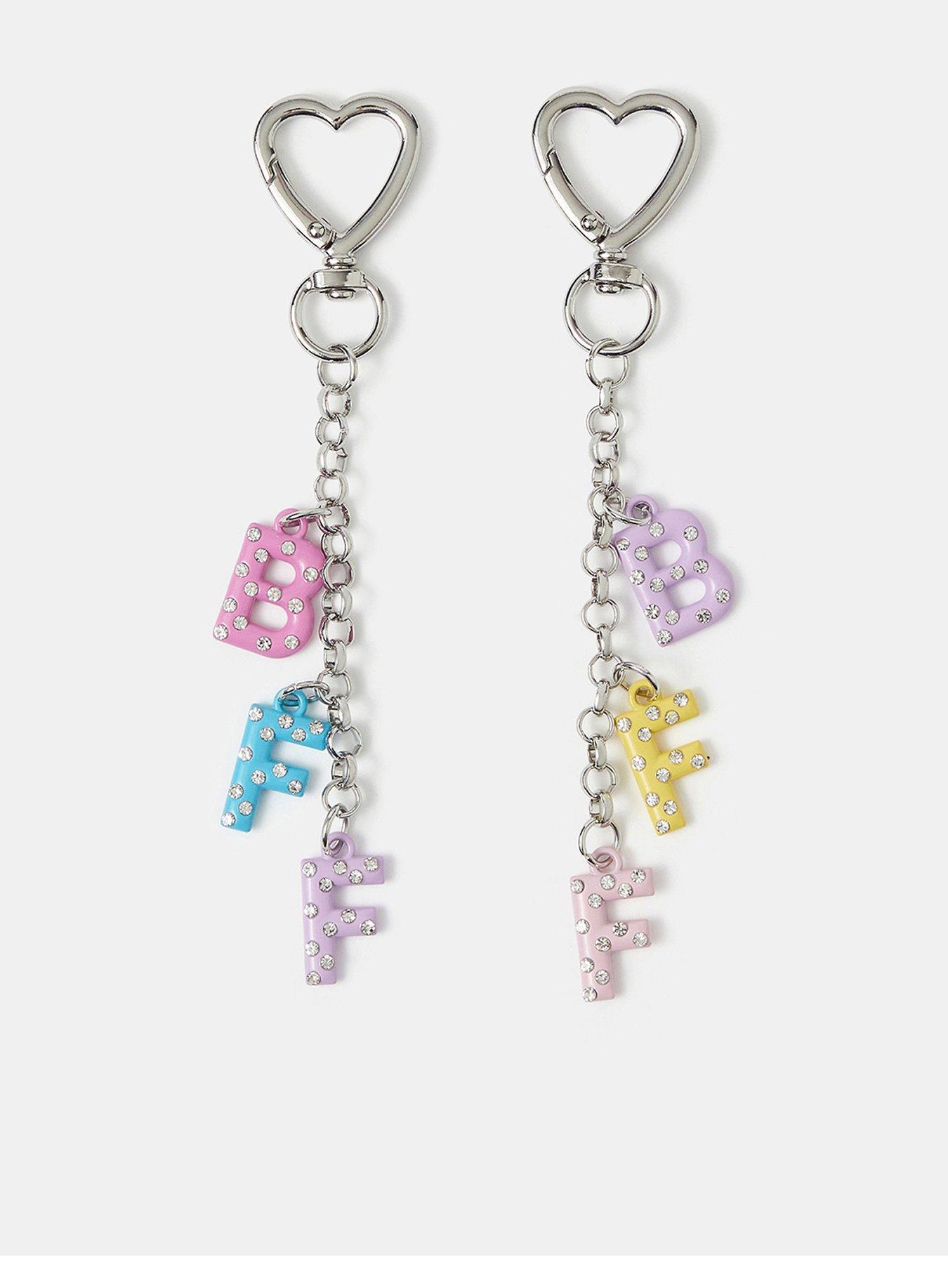 Accessorize Girls 2 Pack Bff Letter Keychains - Multi