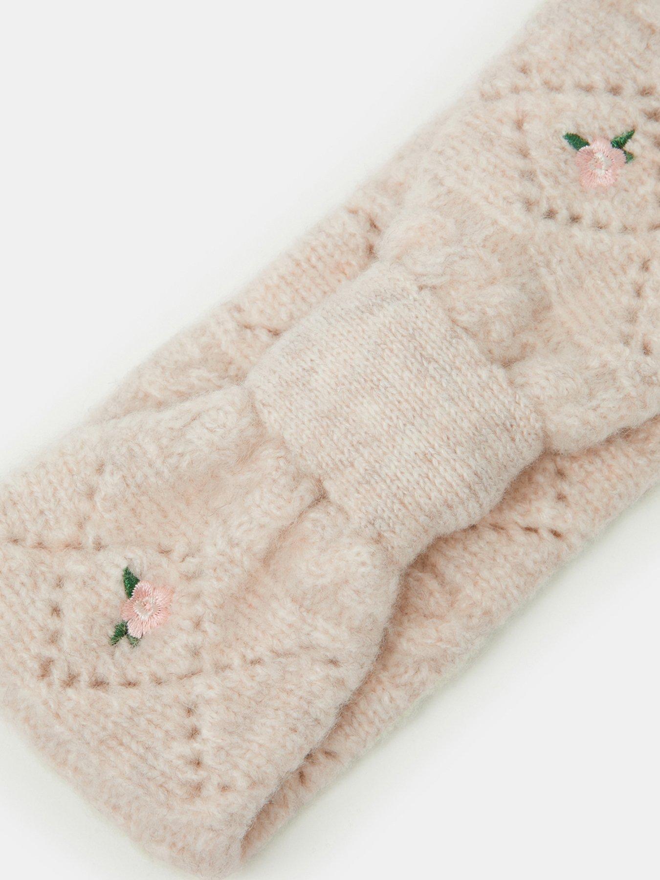 Image 3 of 3 of Accessorize Girls Flower Embroidered Twist Front Headband - Cream