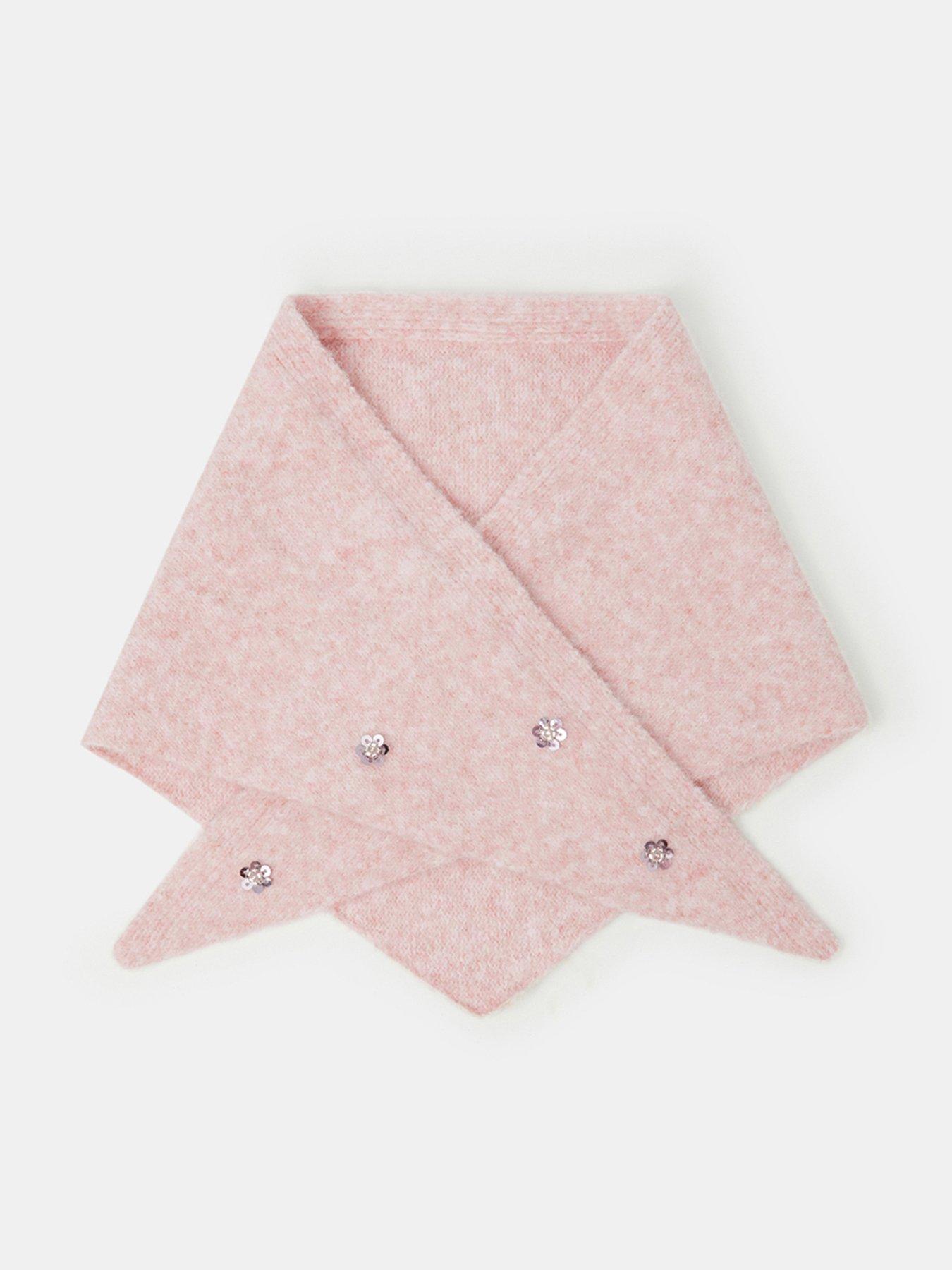 Image 1 of 2 of Accessorize Girls Sequin Soft-Touch Triangle Scarf - Pink