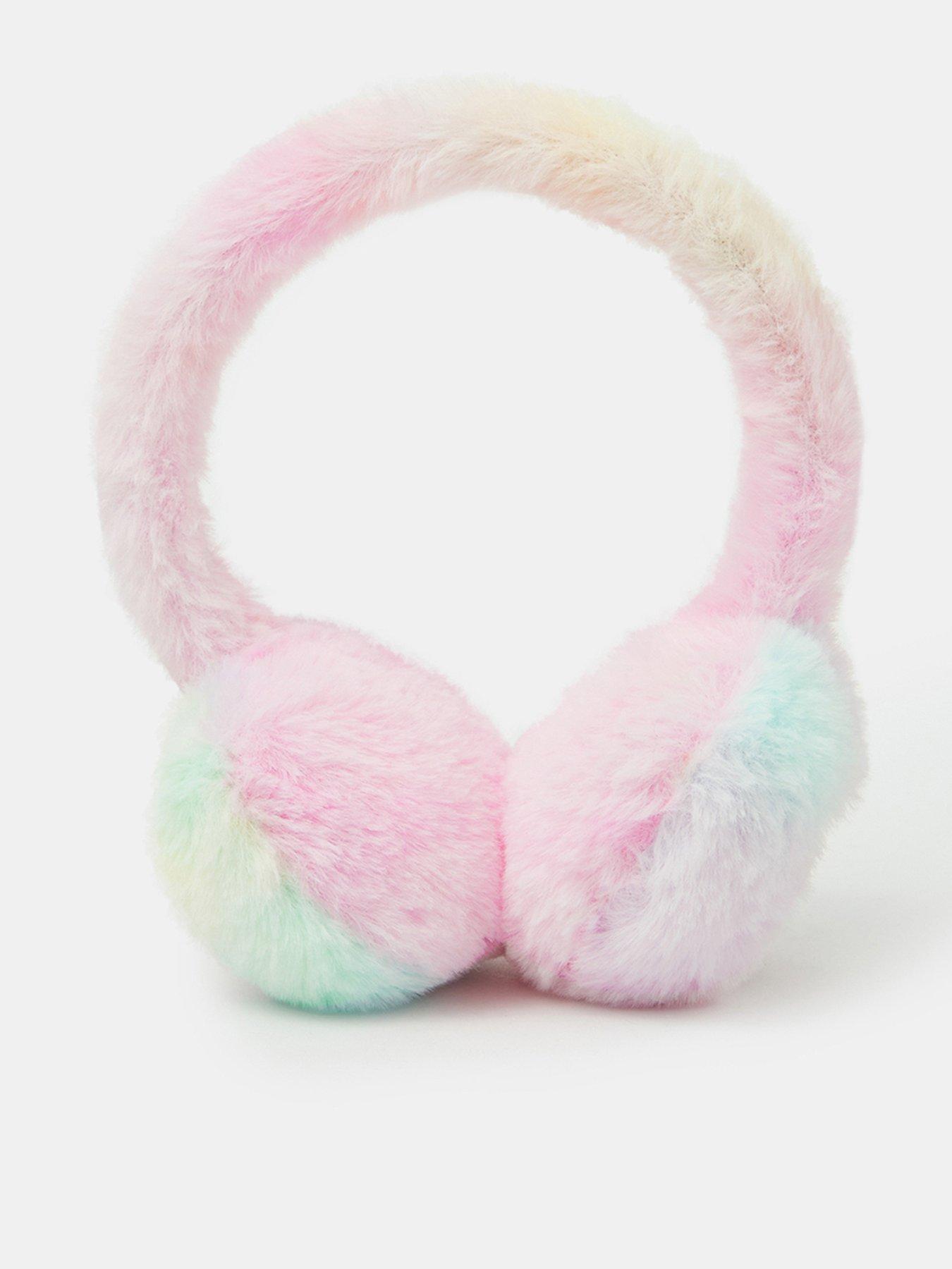 Image 1 of 2 of Accessorize Girls Fluffy Glitter Shaker Heart Earmuffs - Multi