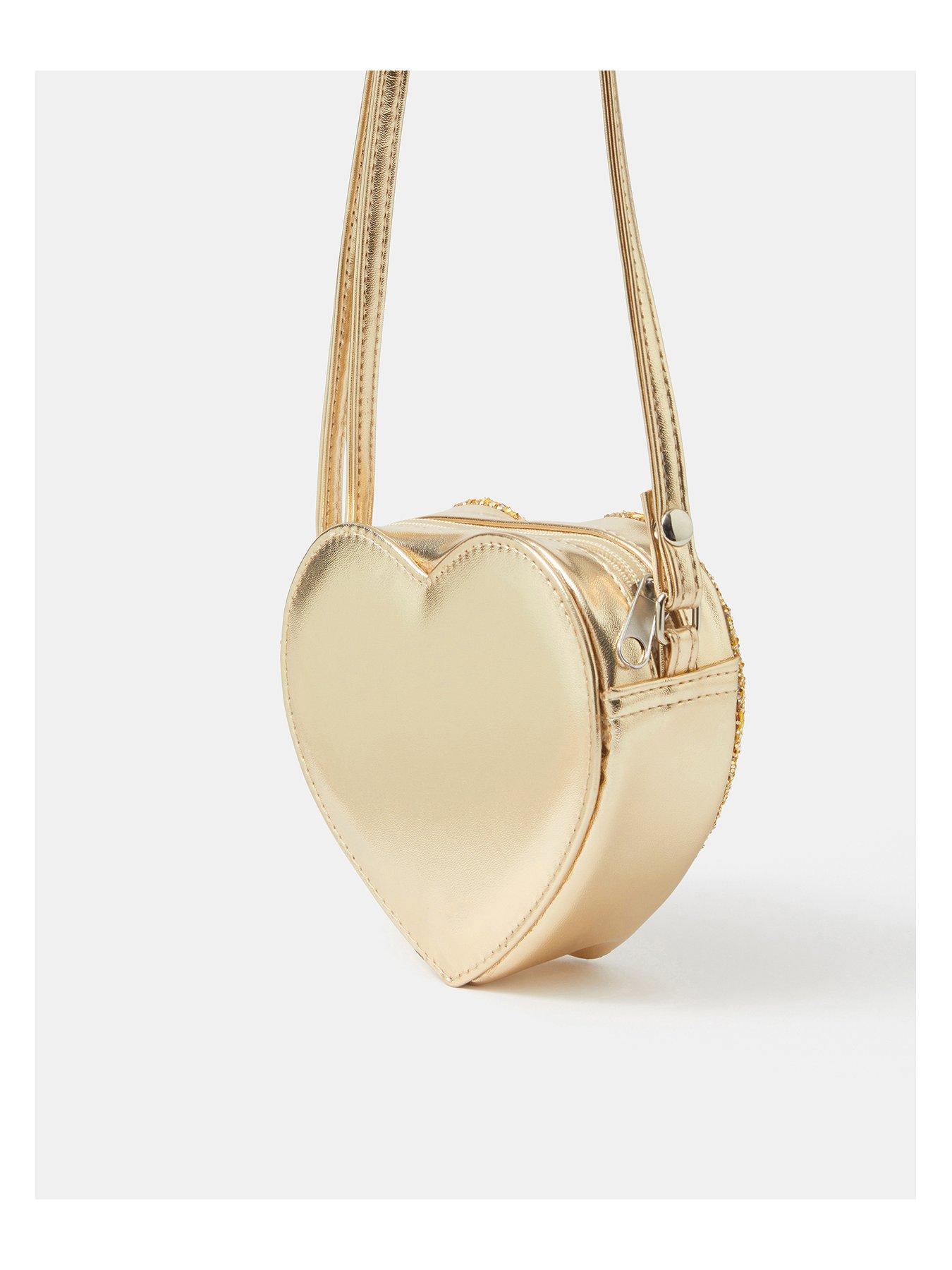 Image 2 of 4 of Accessorize Girls Glitter Heart Bag - Gold