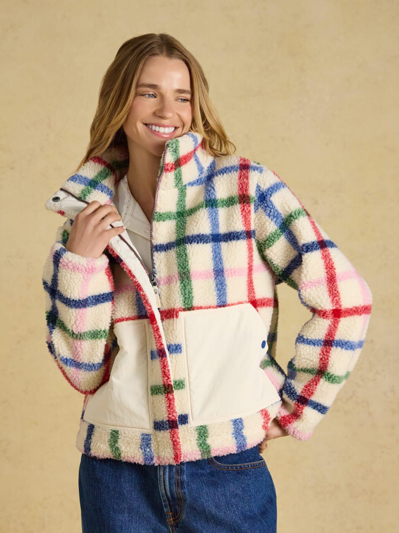 Joules Women's Cream Lottie Fleece - Check - Size: Uk16 - Image 2