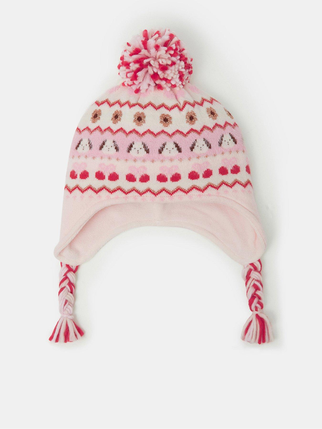 Image 1 of 3 of Accessorize Girls Fairisle Trapper Pom-Pom Tassel Hat - Multi