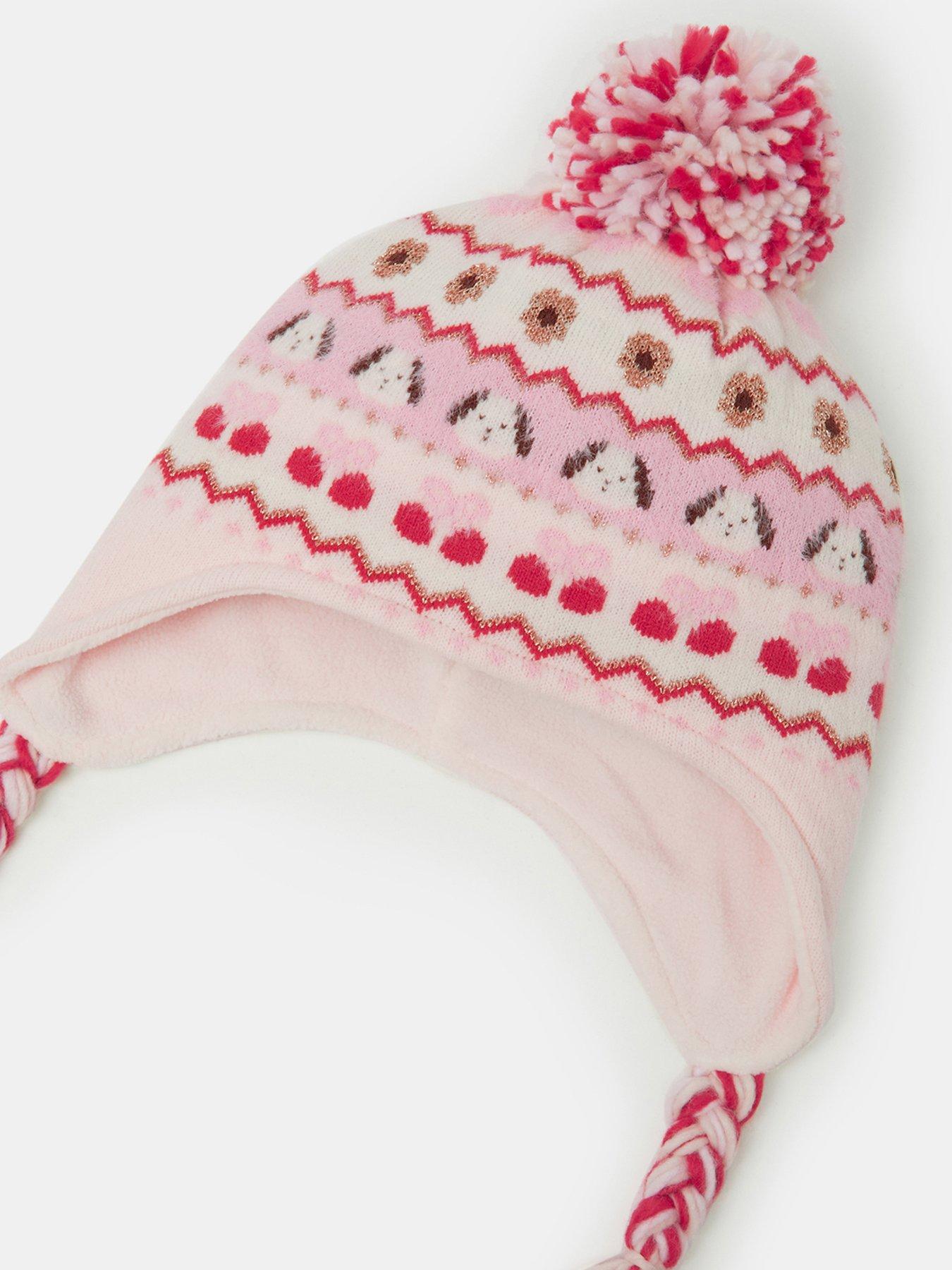 Image 3 of 3 of Accessorize Girls Fairisle Trapper Pom-Pom Tassel Hat - Multi