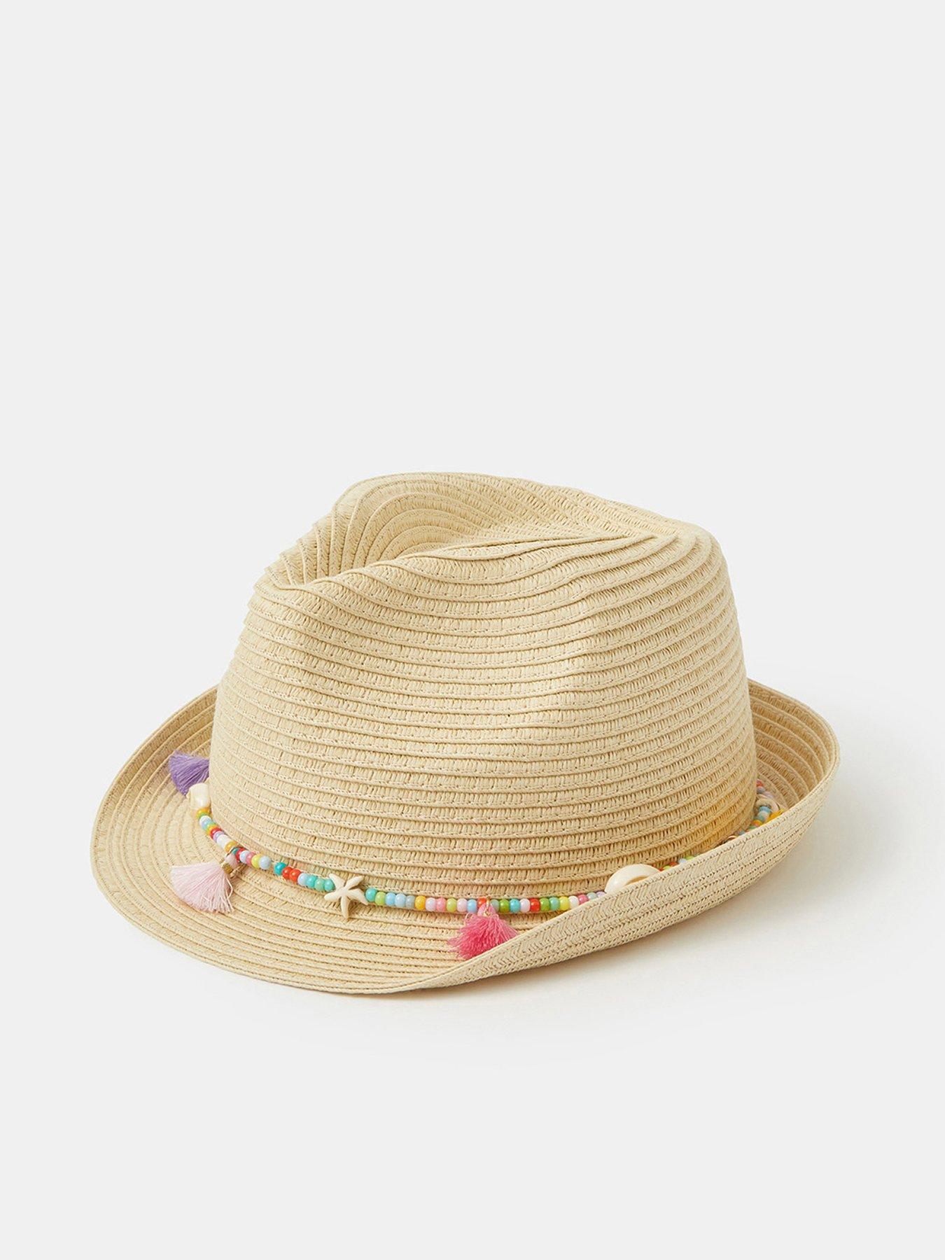 Accessorize Girls Beaded Tassel Trim Trilby - Beige | Very
