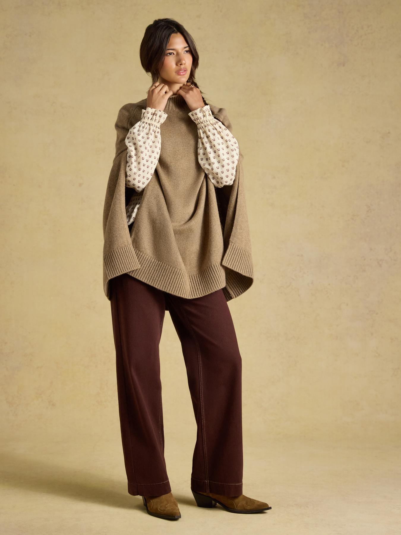 Image 3 of 6 of Joules Women's High Rise Wide Leg Jeans - Brown
