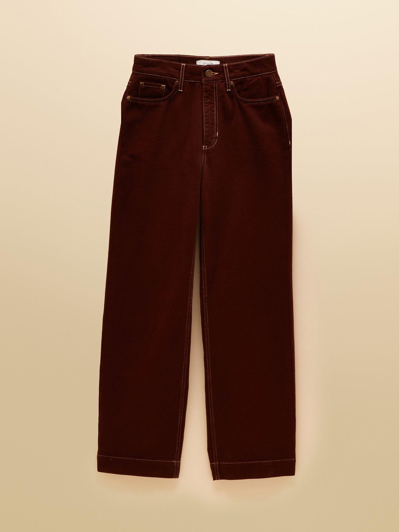Image 5 of 6 of Joules Women's High Rise Wide Leg Jeans - Brown