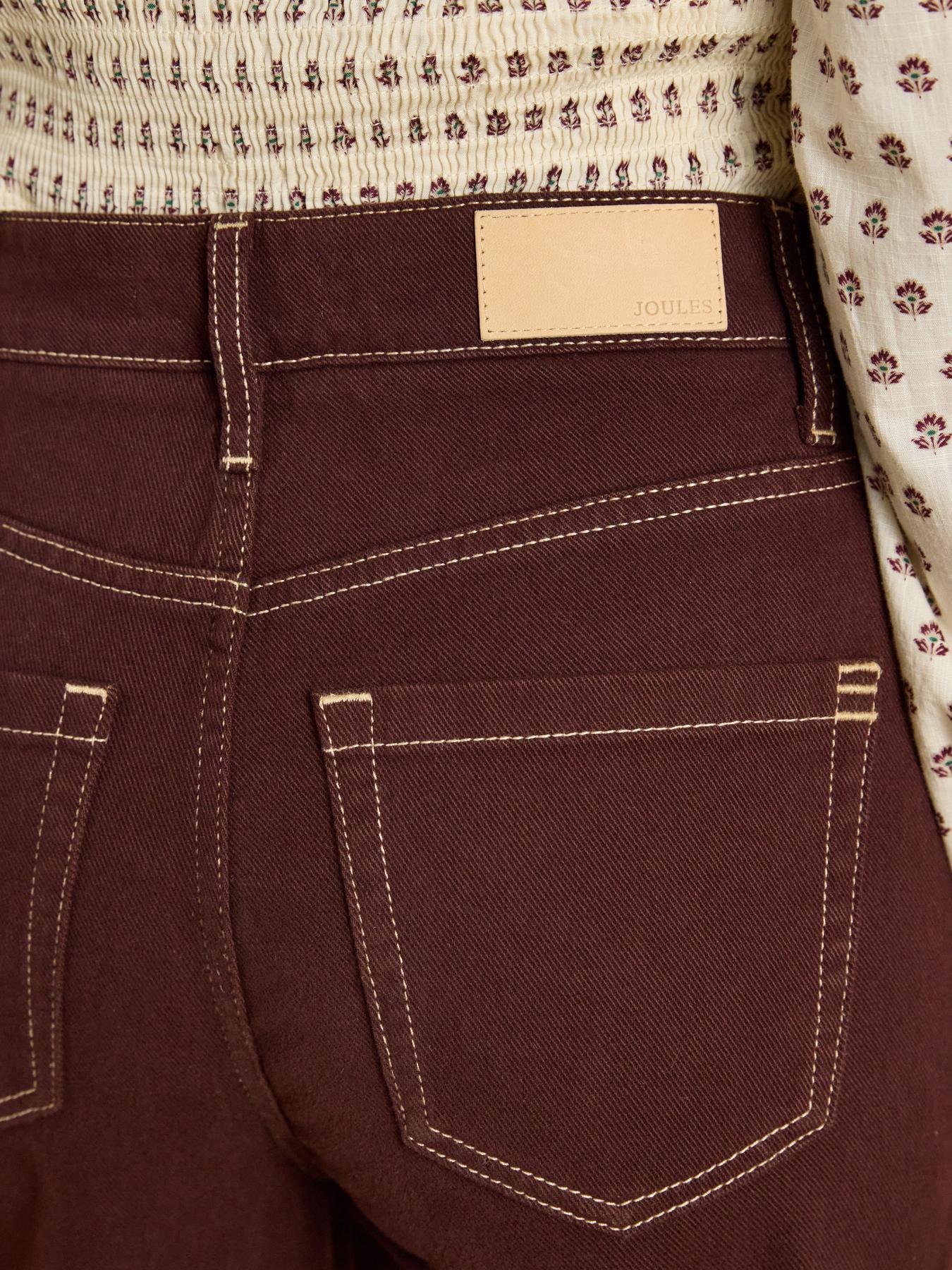 Image 6 of 6 of Joules Women's High Rise Wide Leg Jeans - Brown