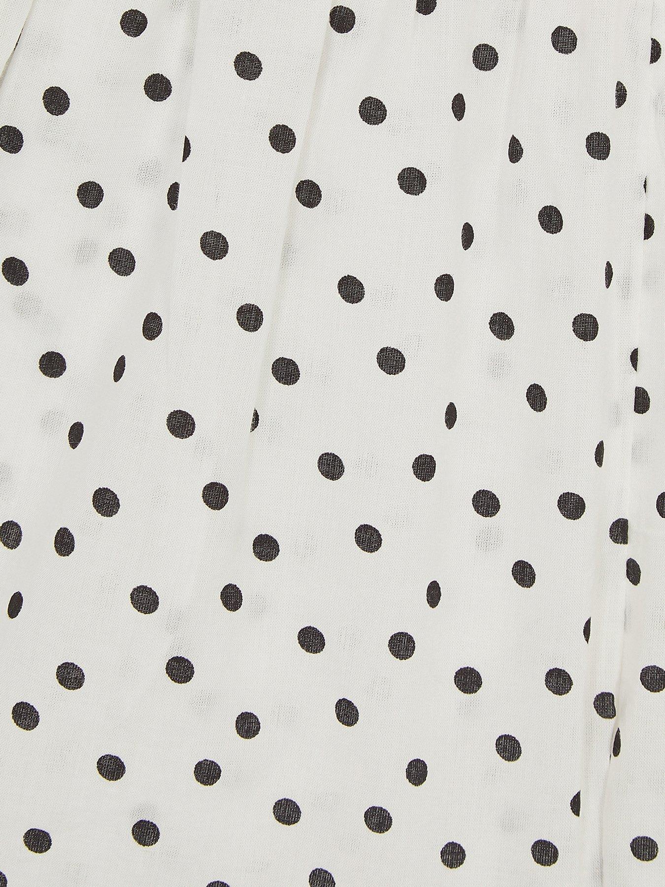 Image 4 of 4 of Accessorize Girls Polka Dot Co-ord Shorts - White