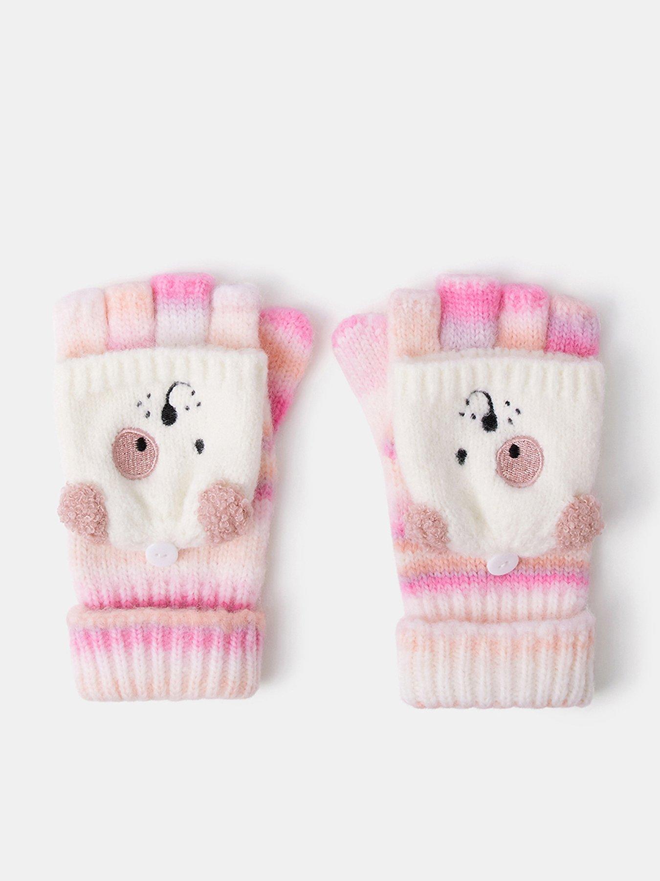 Image 1 of 3 of Accessorize Girls Ombre Dog Flip Top Gloves - Multi