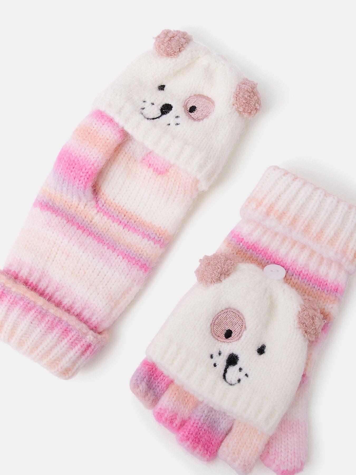 Image 3 of 3 of Accessorize Girls Ombre Dog Flip Top Gloves - Multi