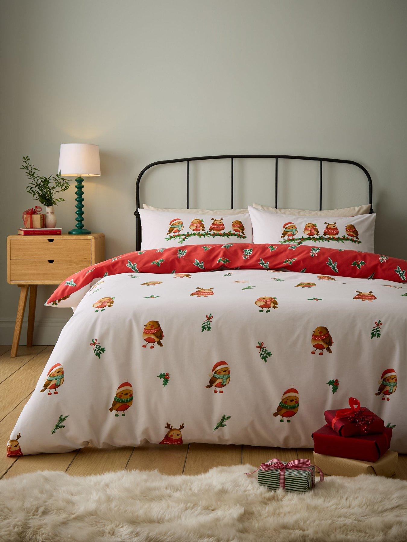 Catherine Lansfield Christmas Robins Duvet Cover Set - Image 6