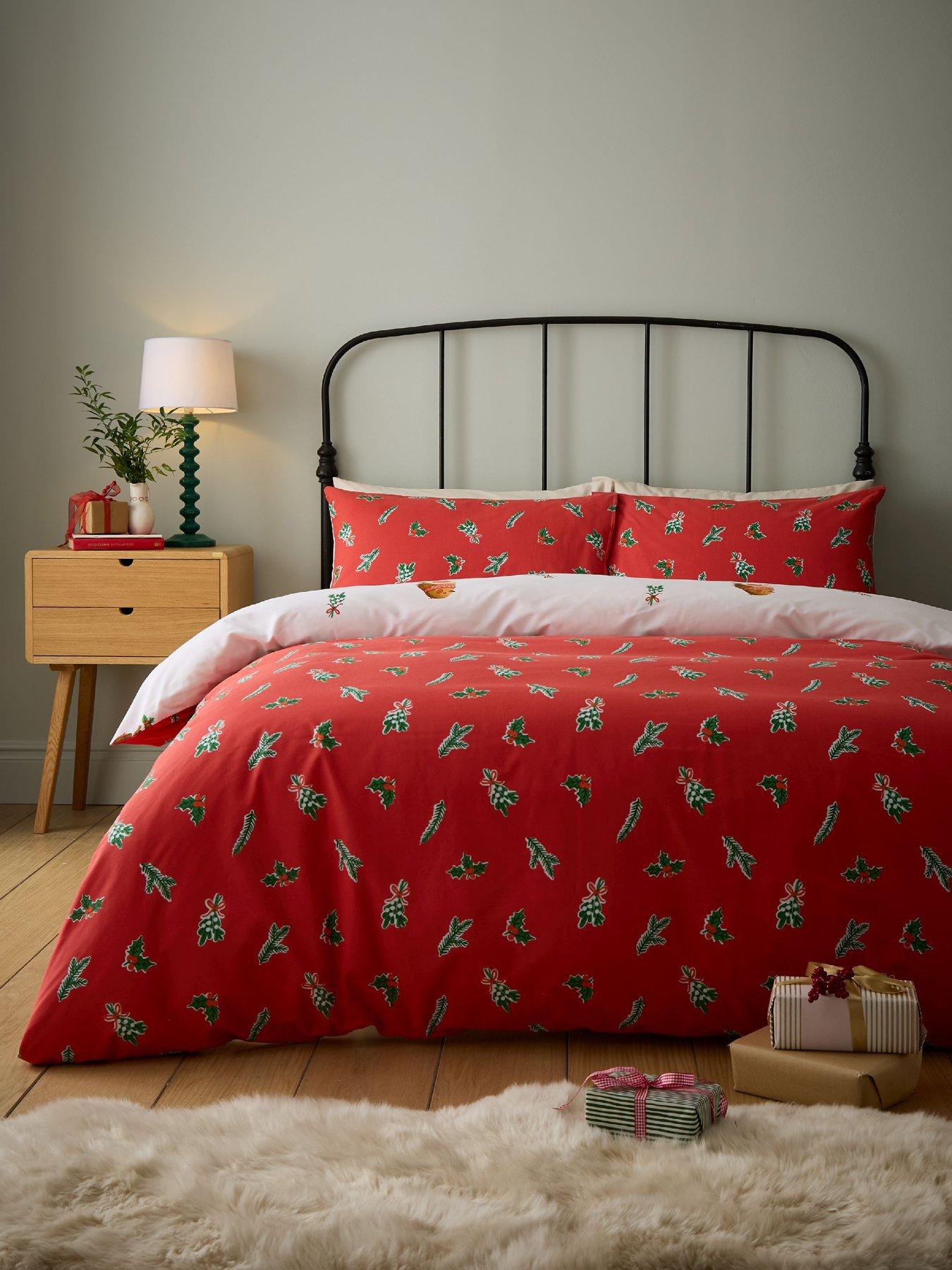 Image 4 of 5 of Catherine Lansfield Christmas Robins Duvet Cover Set