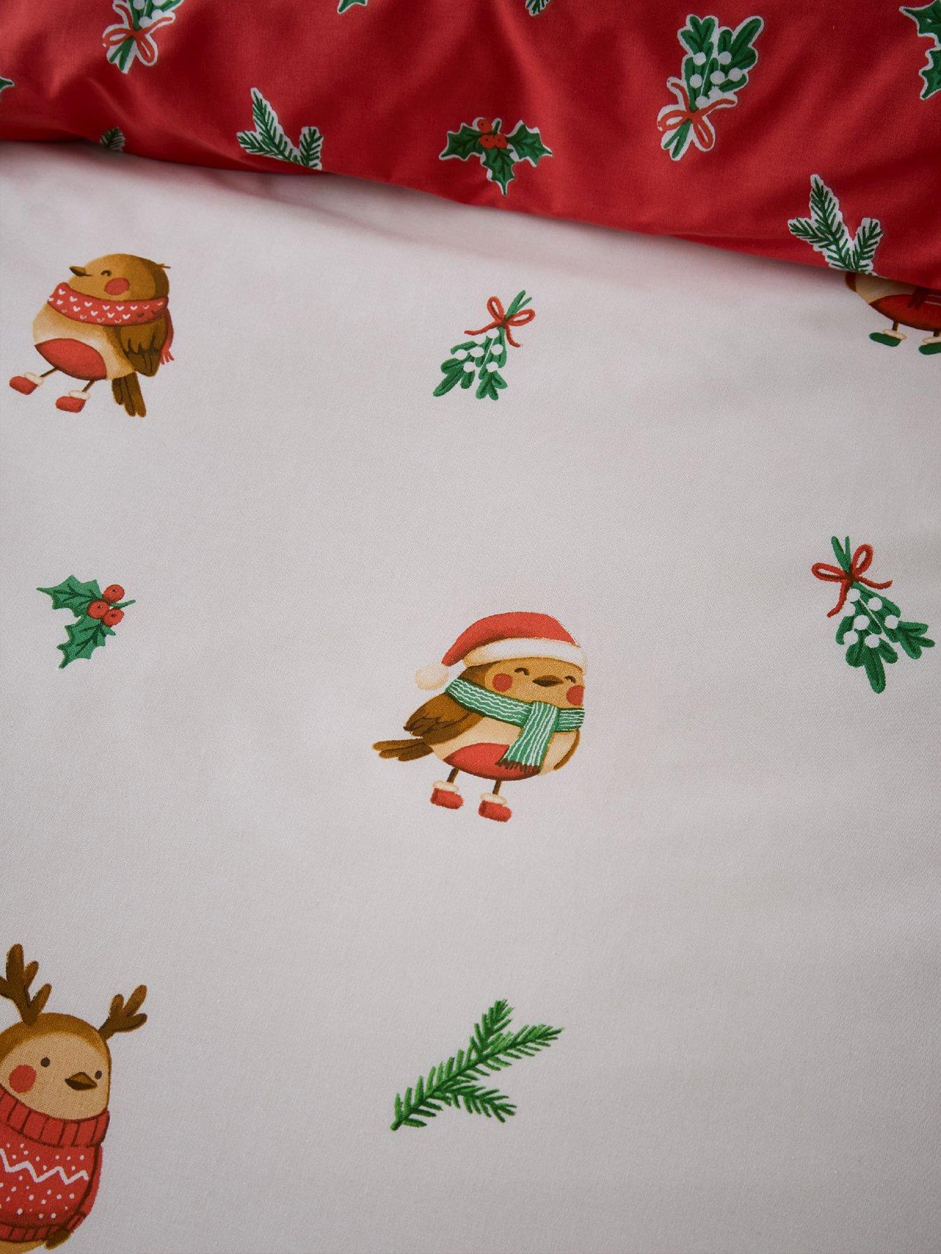 Image 5 of 5 of Catherine Lansfield Christmas Robins Duvet Cover Set