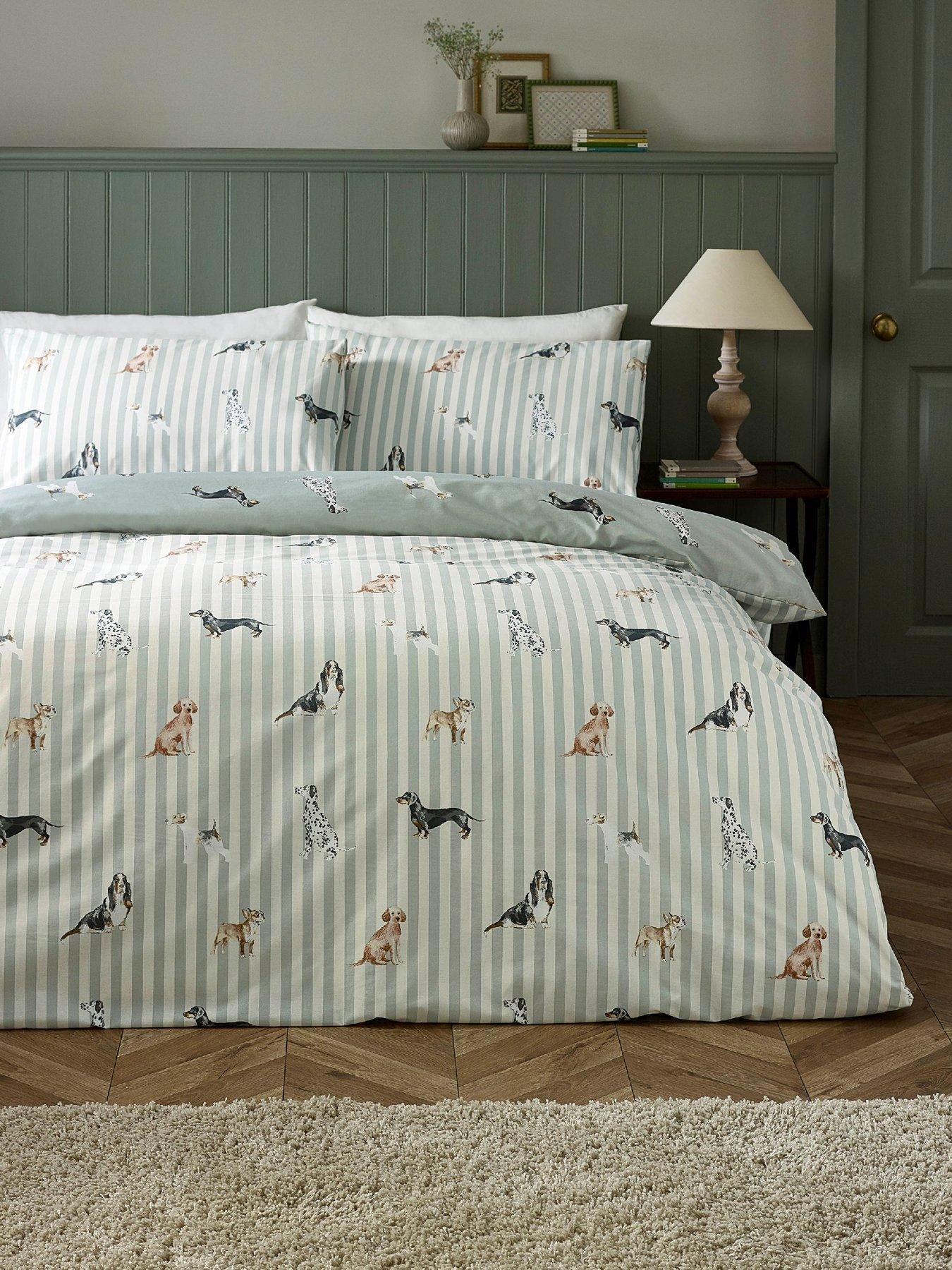 Catherine Lansfield Dog Stripe Duvet Cover Set