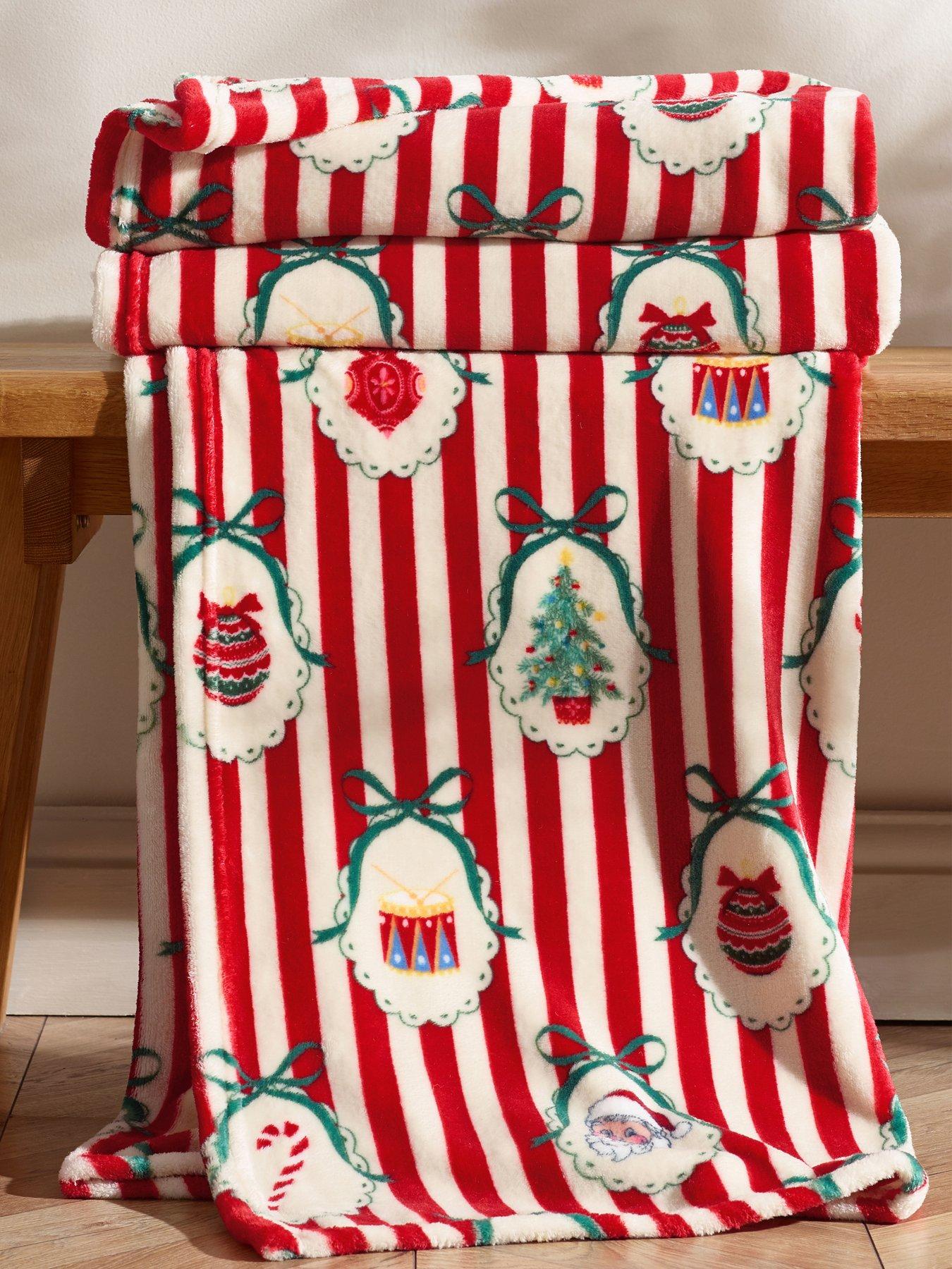 Christmas Vintage Stripe Cosy Fleece 130x170cm Blanket Throw - Image 11