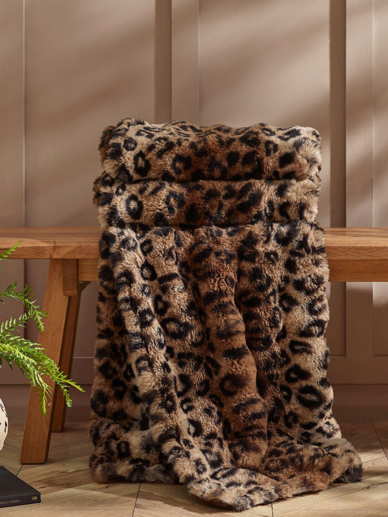 Animal Print Faux Fur 130x170cm Blanket Throw - Image 6