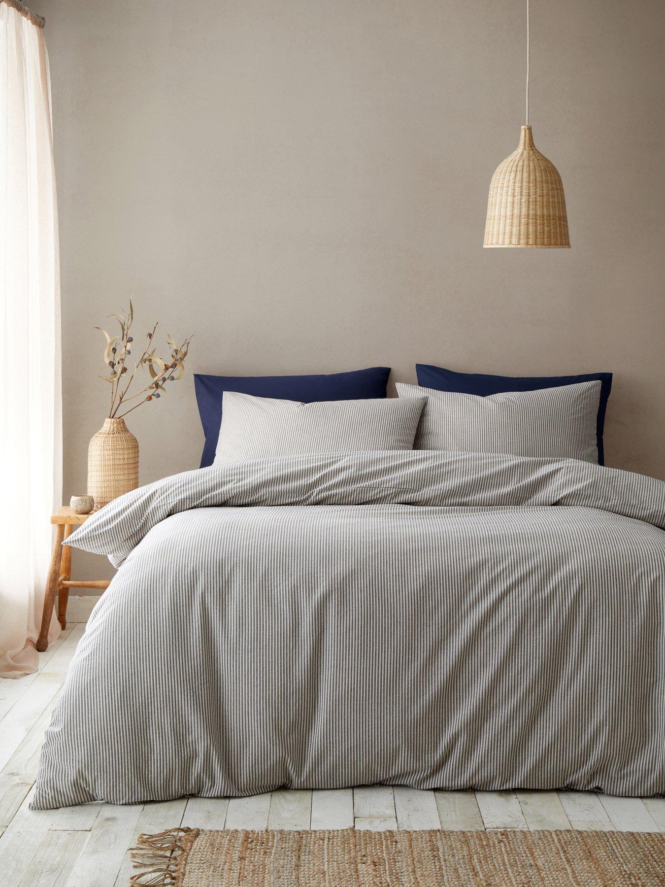 Image 1 of 4 of Pineapple Elephant Cotton Rich Narrow Woven Stripe Duvet Cover Set