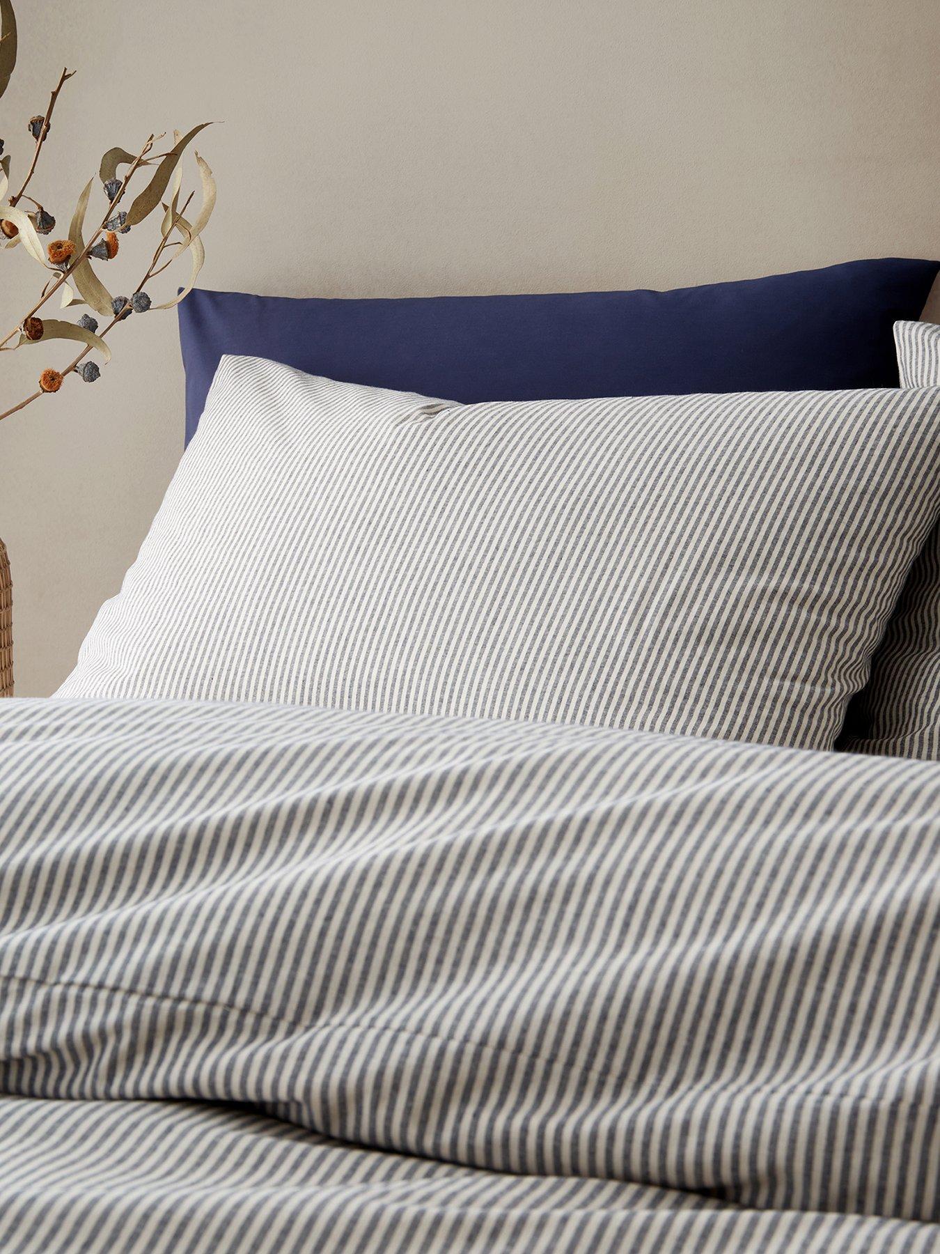Image 2 of 4 of Pineapple Elephant Cotton Rich Narrow Woven Stripe Duvet Cover Set