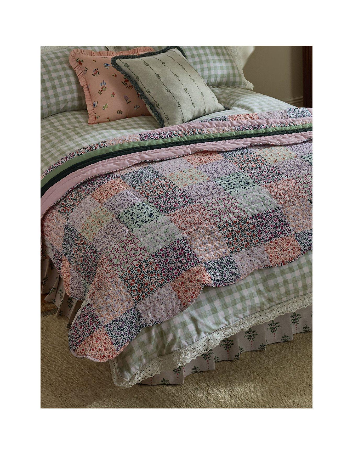Image 2 of 4 of Cath Kidston Heirloom Patchwork Scallop Edge Reversible Bedspread