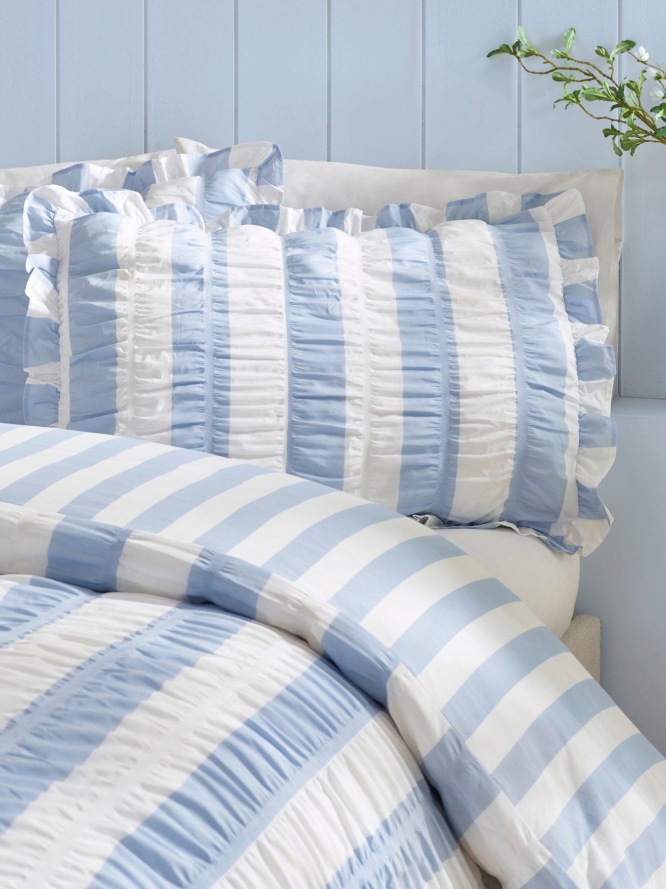 Catherine Lansfield Seersucker Frill Stripe Duvet Cover Set - Image 7