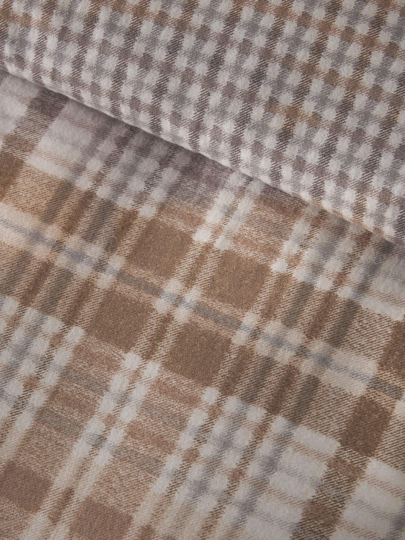 Image 6 of 6 of Catherine Lansfield Brushed Hamish Check Duvet Set Natural