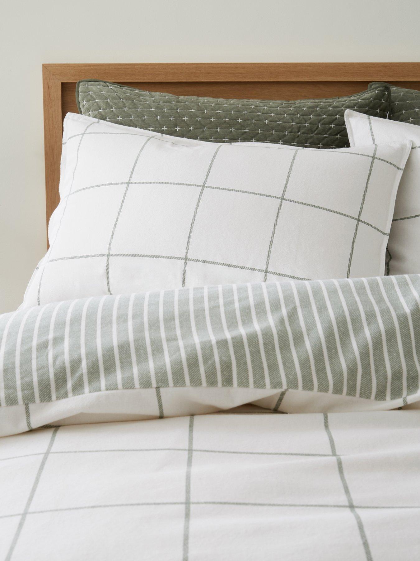 Bianca Brushed 100% Cotton Regal Check Duvet Cover Set - Image 7