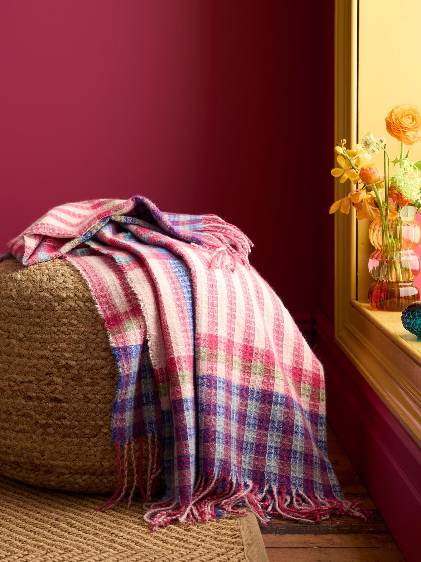 Sophie Robinson Bright Darling Waffle Check Throw - Image 4