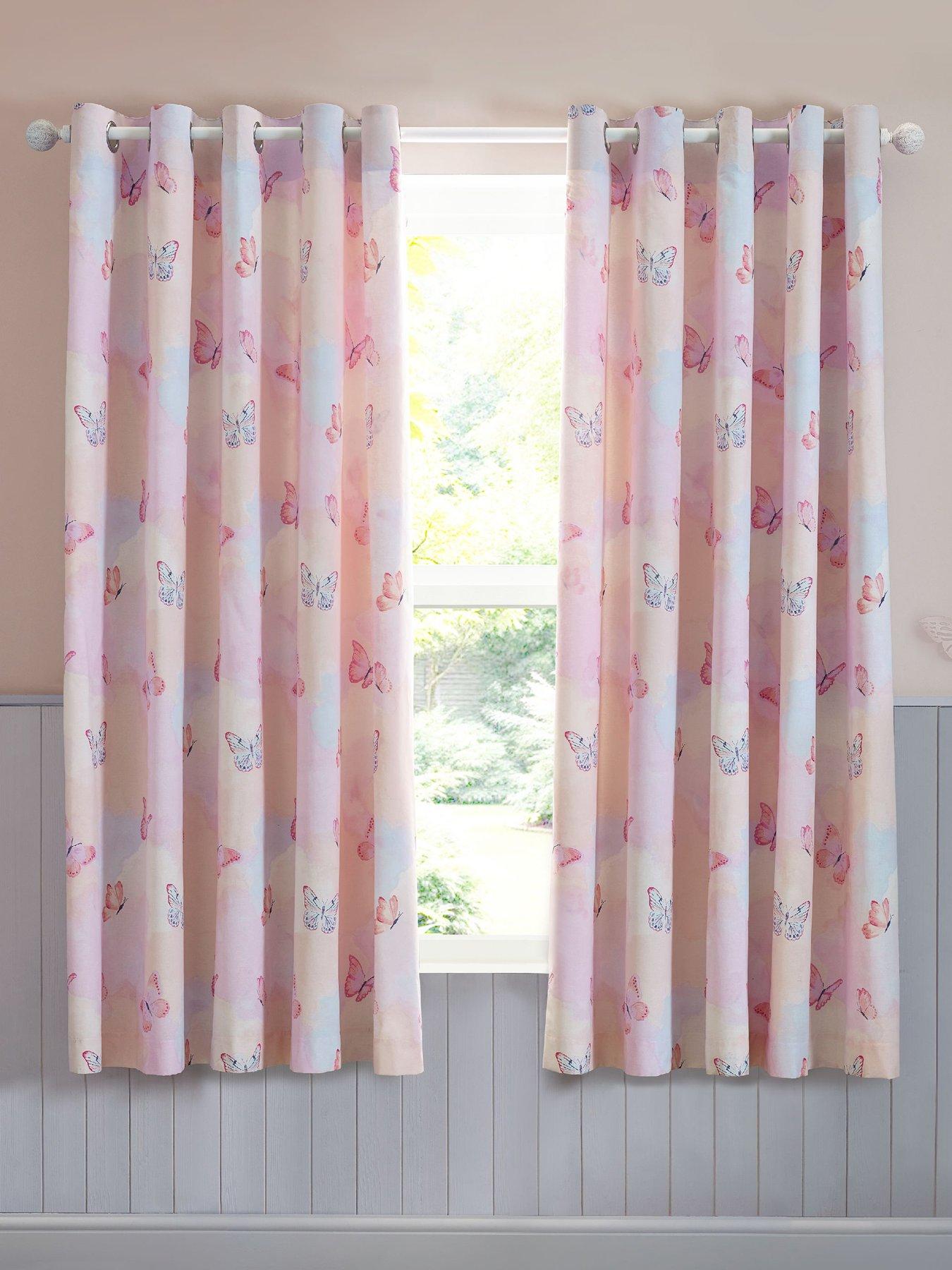 Catherine Lansfield Ombre Butterflies 66x72 Inch Eyelet Curtains Pink | Fully Reversible - Image 7